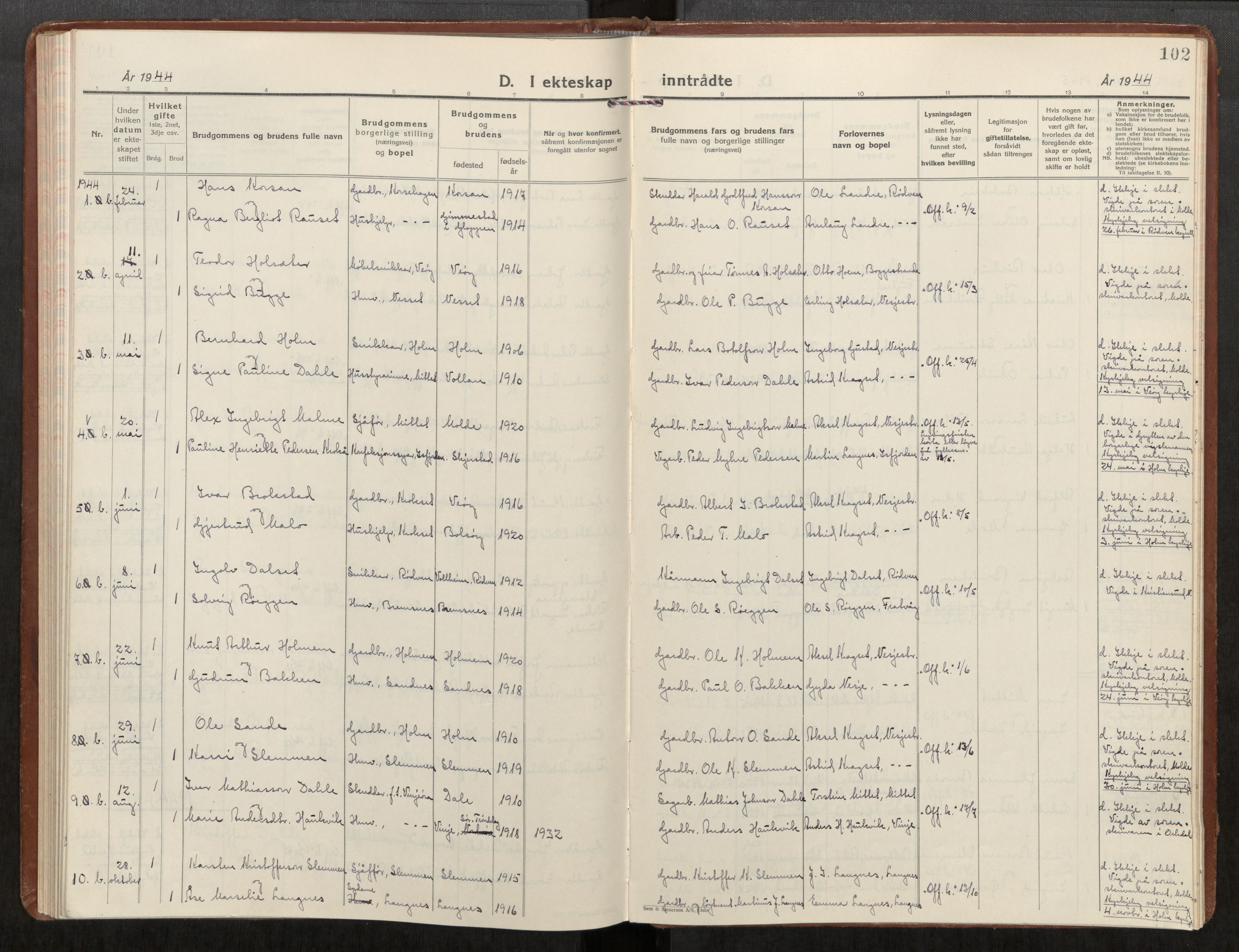 Ministerialprotokoller, klokkerbøker og fødselsregistre - Møre og Romsdal, AV/SAT-A-1454/549/L0619: Ministerialbok nr. 549A02, 1928-1951, s. 102