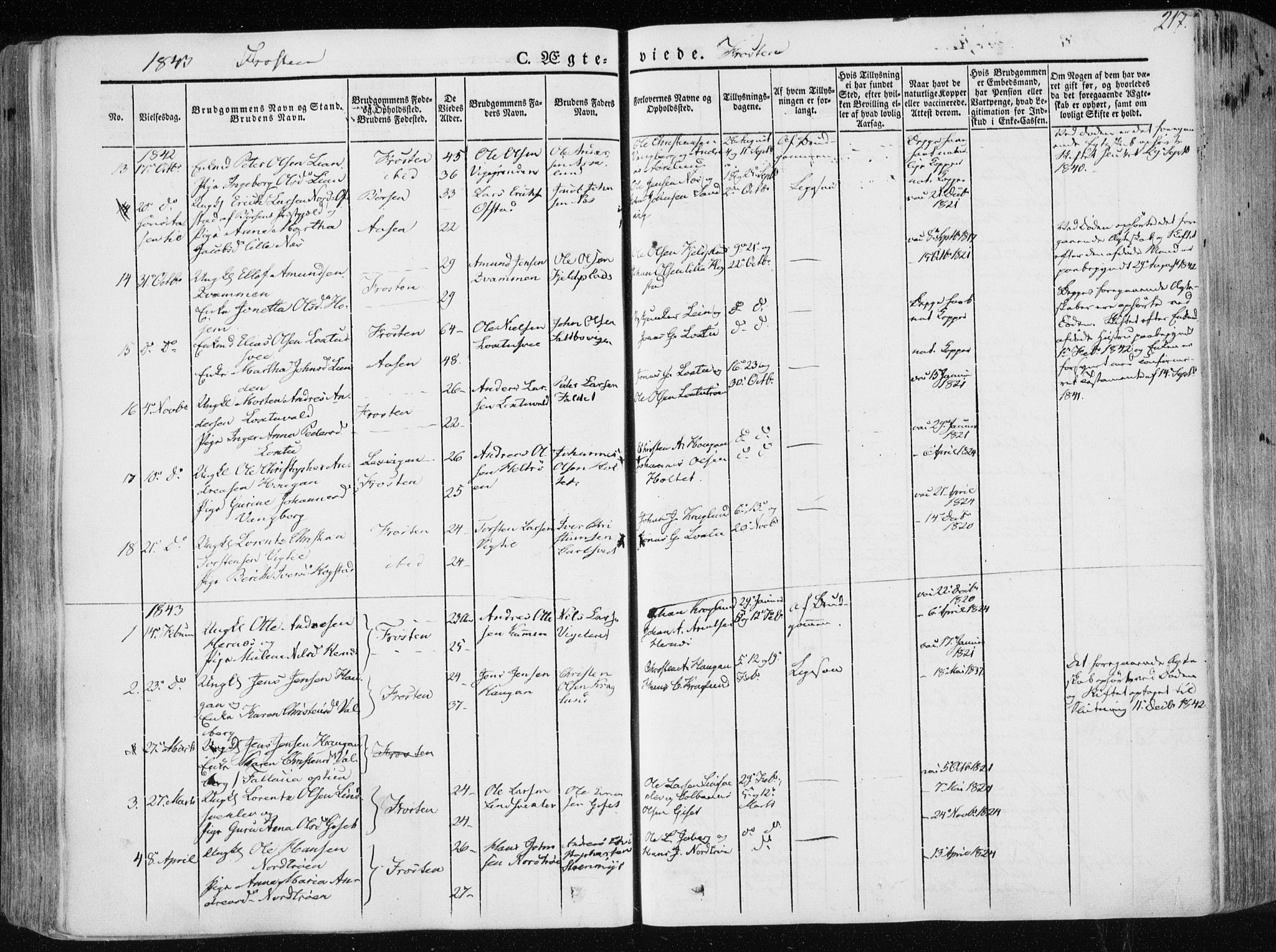 Ministerialprotokoller, klokkerbøker og fødselsregistre - Nord-Trøndelag, AV/SAT-A-1458/713/L0115: Ministerialbok nr. 713A06, 1838-1851, s. 217