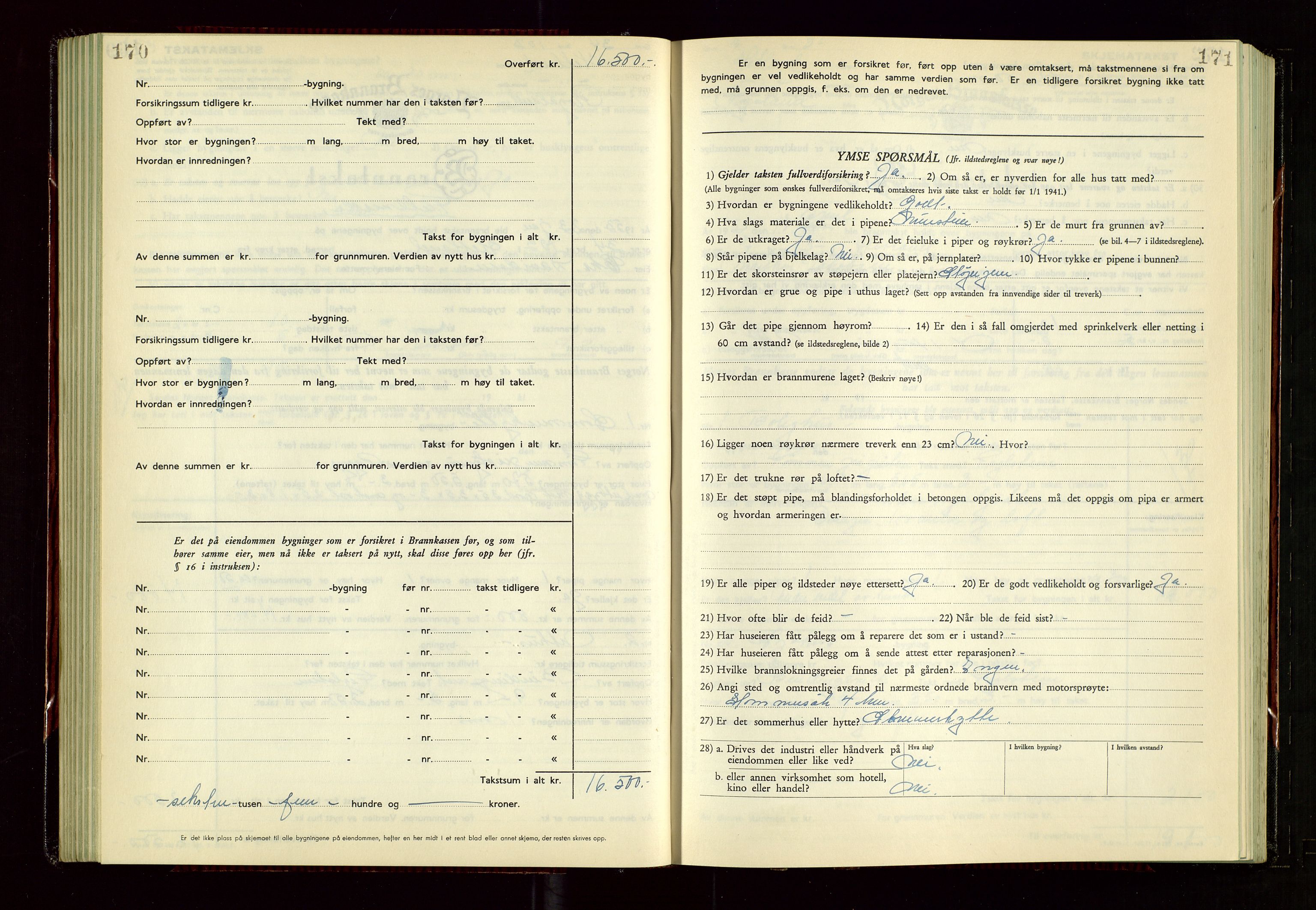 Hetland lensmannskontor, AV/SAST-A-100101/Gob/L0008: "Branntakstprotokoll", 1949-1953, s. 170-171