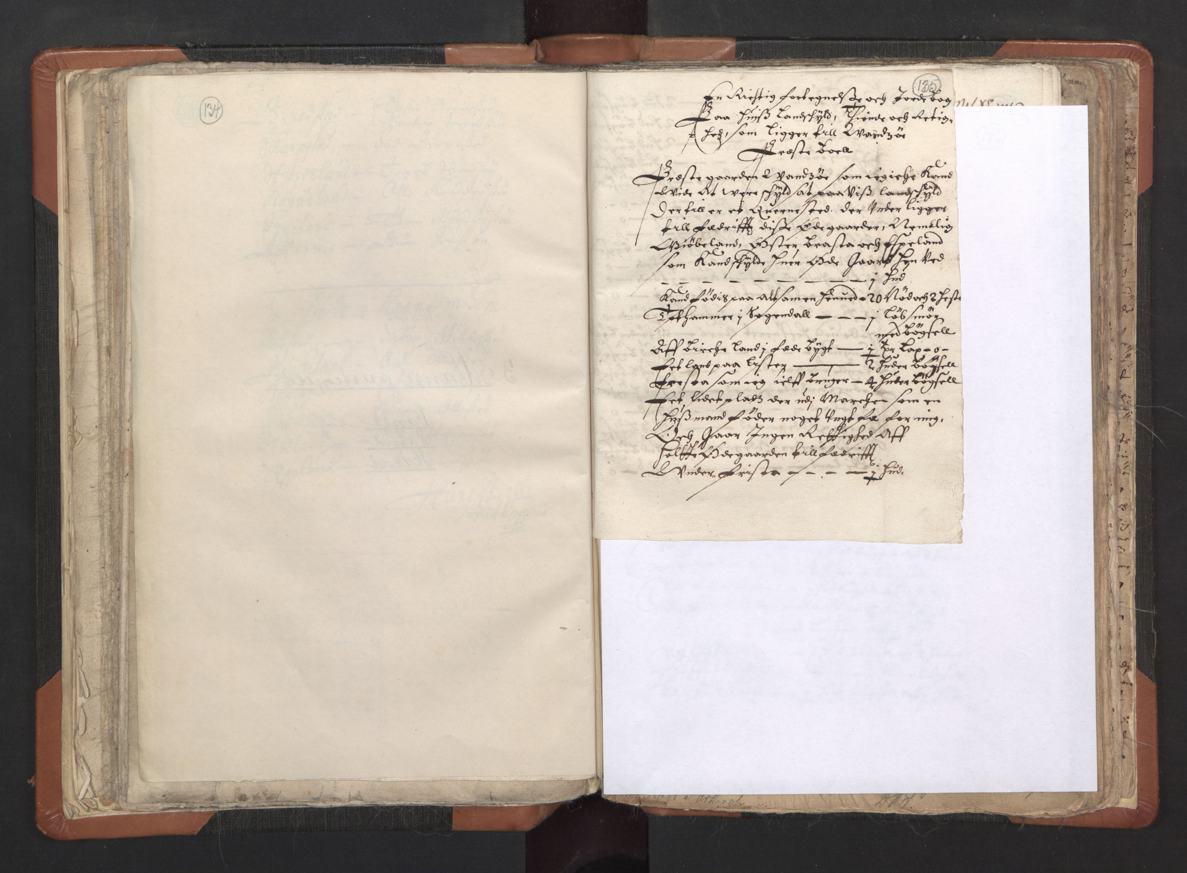RA, Sogneprestenes manntall 1664-1666, nr. 16: Lista prosti, 1664-1666, s. 134-135