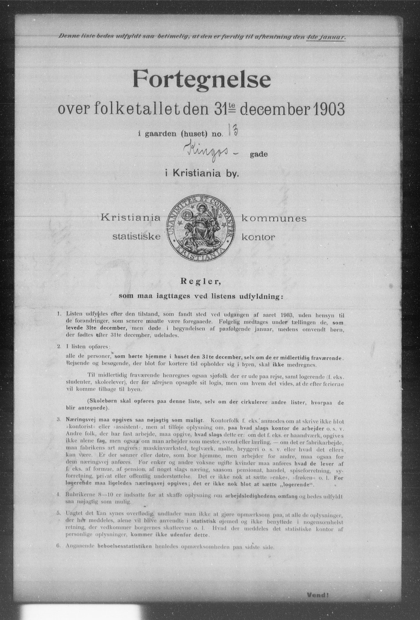 OBA, Kommunal folketelling 31.12.1903 for Kristiania kjøpstad, 1903, s. 9766