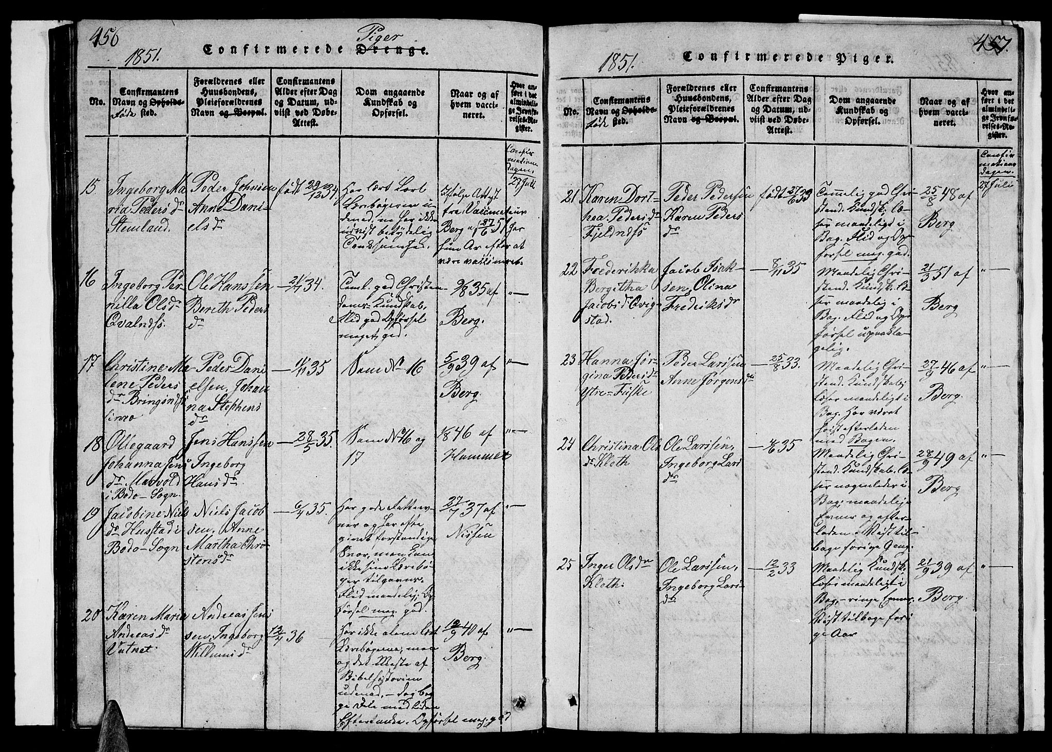 Ministerialprotokoller, klokkerbøker og fødselsregistre - Nordland, AV/SAT-A-1459/852/L0752: Klokkerbok nr. 852C03, 1840-1855, s. 456-457