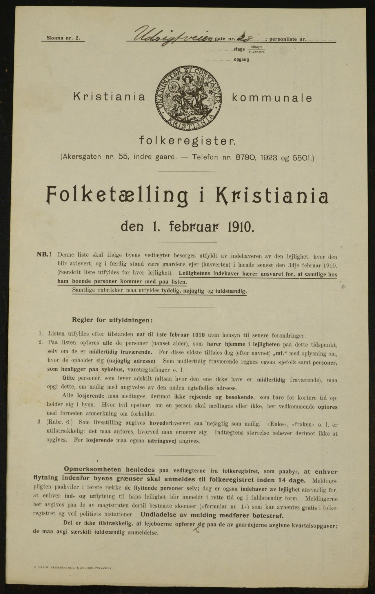 OBA, Kommunal folketelling 1.2.1910 for Kristiania, 1910, s. 115061