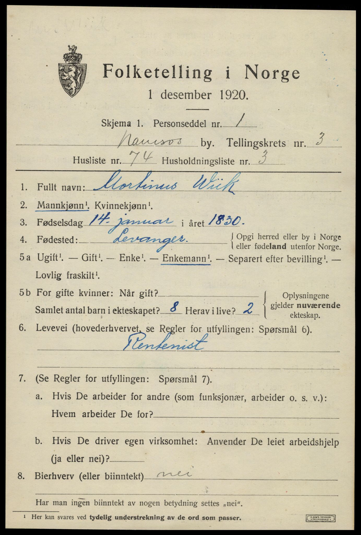 SAT, Folketelling 1920 for 1703 Namsos ladested, 1920, s. 4817