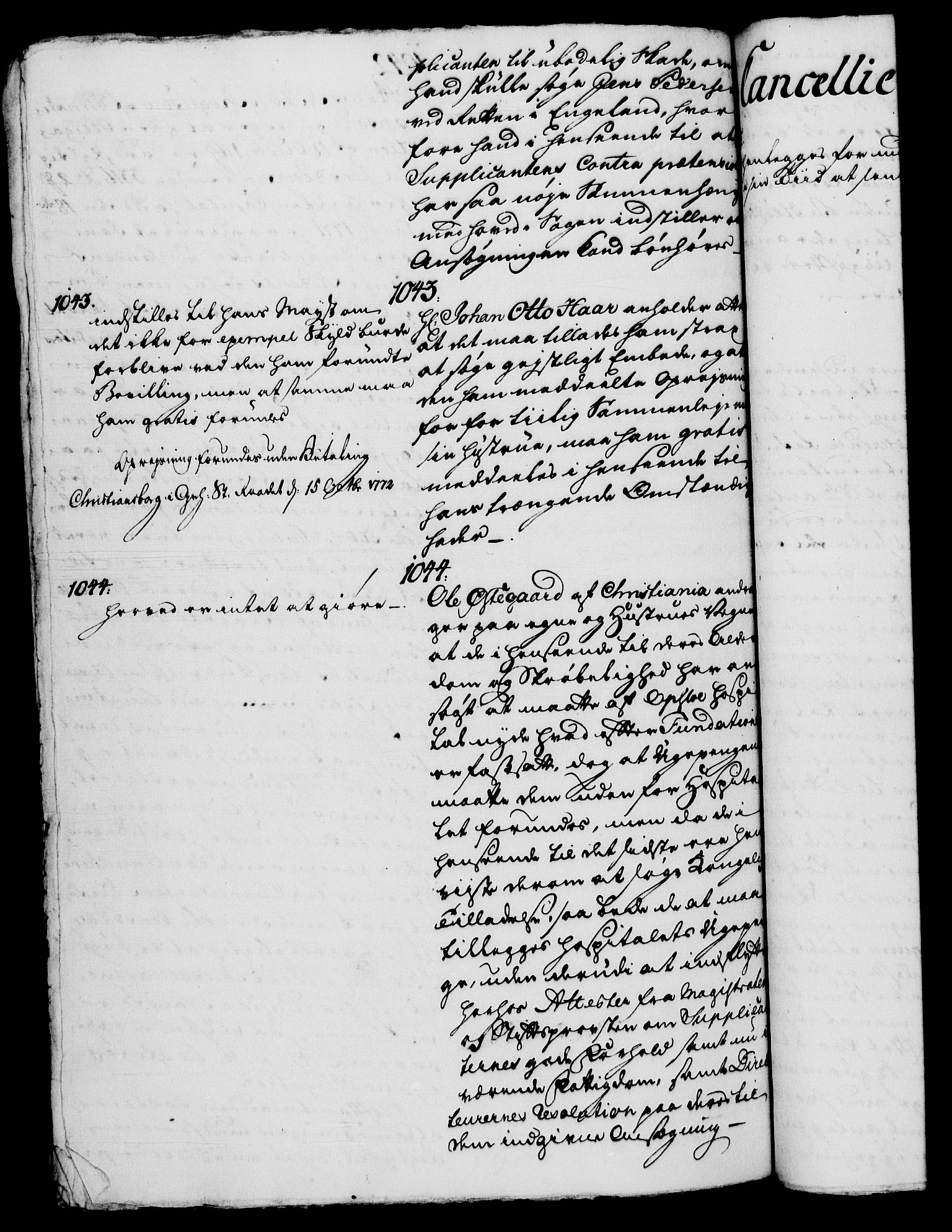 Danske Kanselli 1572-1799, AV/RA-EA-3023/H/Hc/Hca/L0002: Norske supplikker, 1772-1773