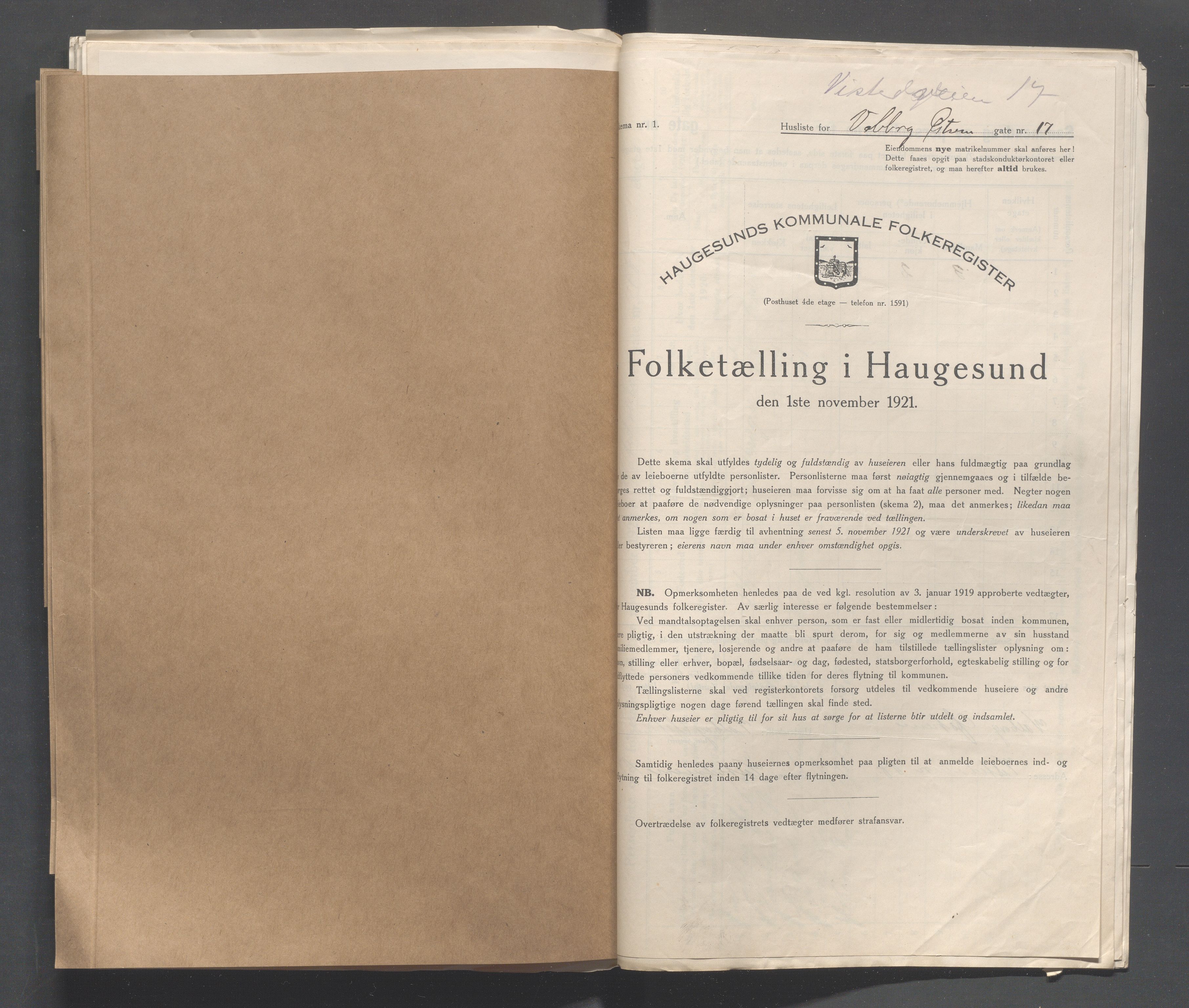 IKAR, Kommunal folketelling 1.11.1921 for Haugesund, 1921, s. 5520