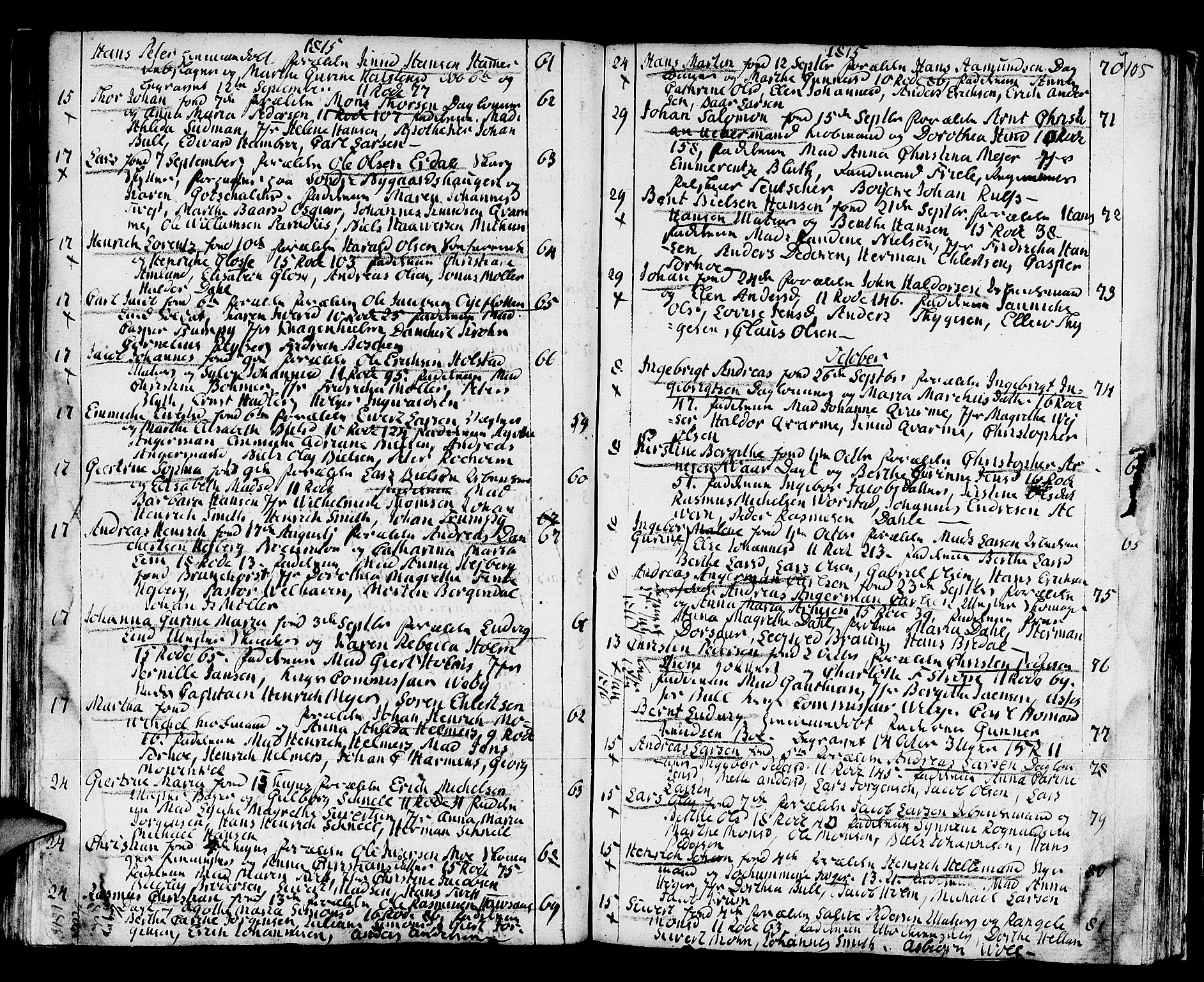 Domkirken sokneprestembete, AV/SAB-A-74801/H/Haa/L0005: Ministerialbok nr. A 5, 1808-1820, s. 104-105