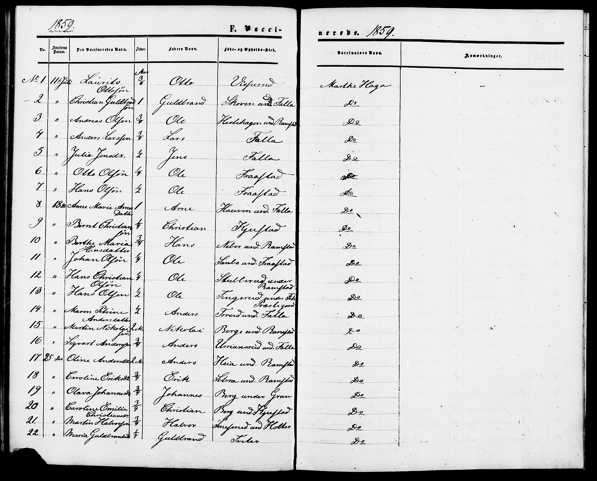 Fet prestekontor Kirkebøker, AV/SAO-A-10370a/F/Fa/L0010a: Ministerialbok nr. I 10A, 1851-1859