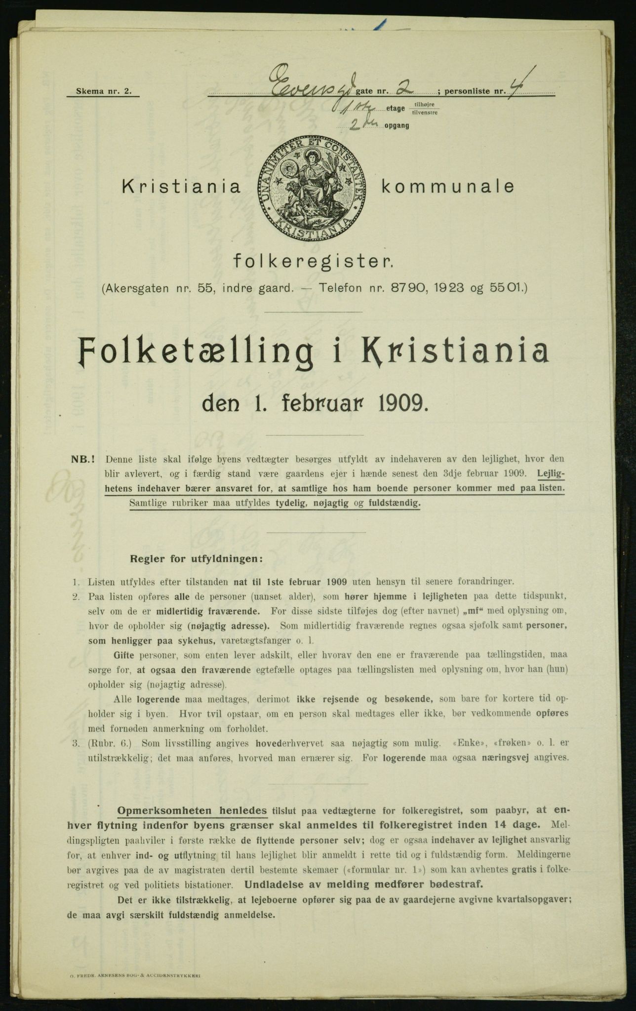 OBA, Kommunal folketelling 1.2.1909 for Kristiania kjøpstad, 1909, s. 20627