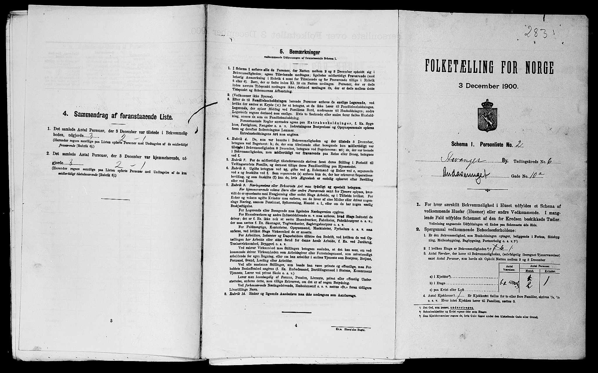 SAST, Folketelling 1900 for 1103 Stavanger kjøpstad, 1900, s. 2374