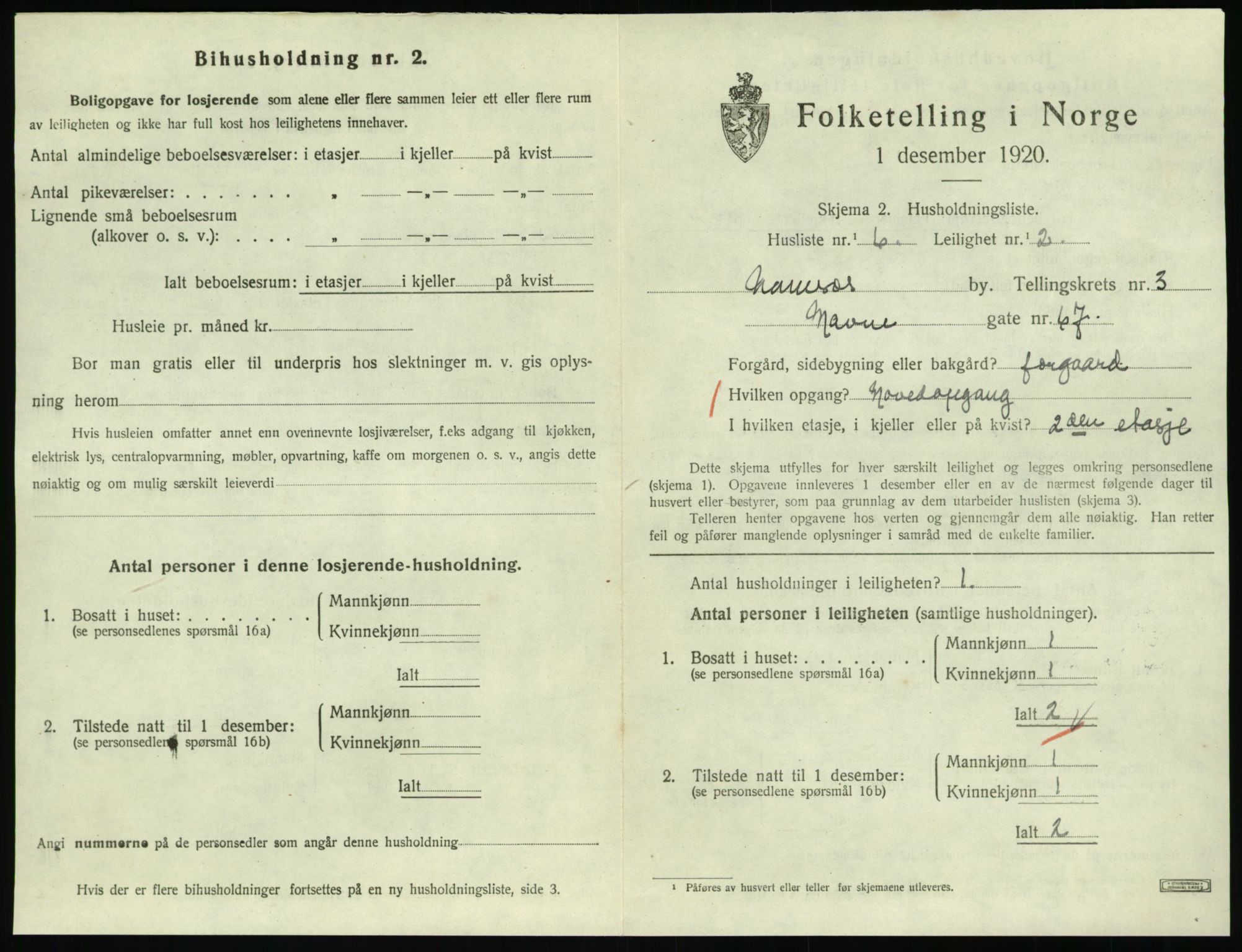 SAT, Folketelling 1920 for 1703 Namsos ladested, 1920, s. 1147