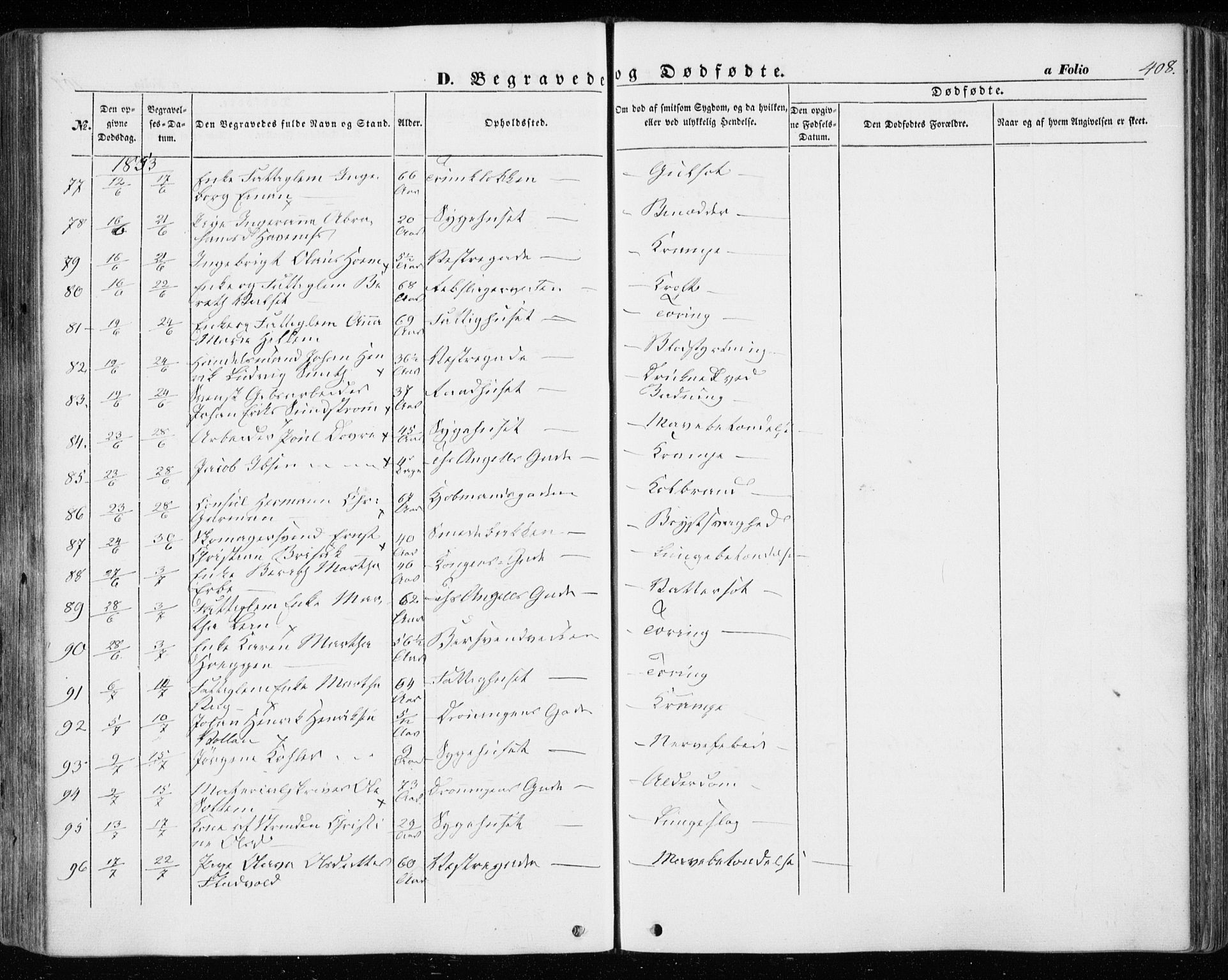 Ministerialprotokoller, klokkerbøker og fødselsregistre - Sør-Trøndelag, SAT/A-1456/601/L0051: Ministerialbok nr. 601A19, 1848-1857, s. 408