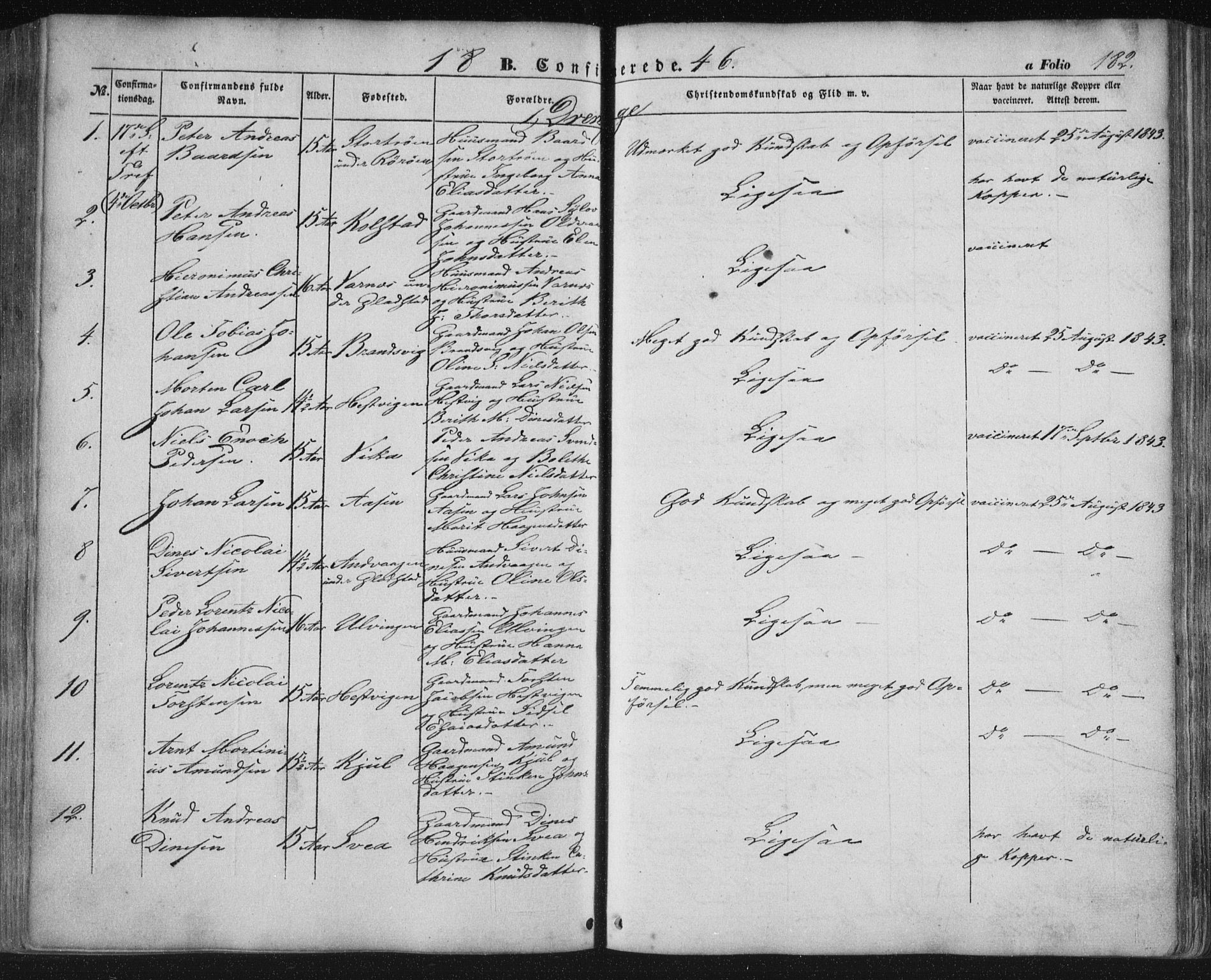 Ministerialprotokoller, klokkerbøker og fødselsregistre - Nordland, AV/SAT-A-1459/816/L0240: Ministerialbok nr. 816A06, 1846-1870, s. 182