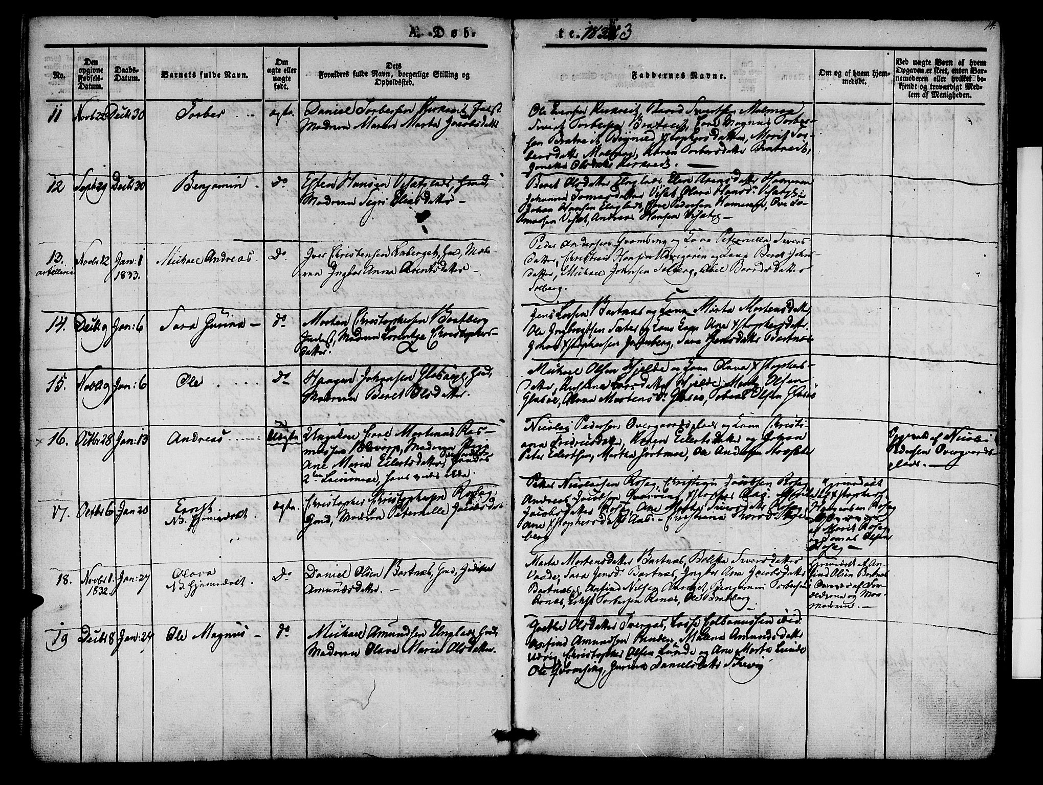 Ministerialprotokoller, klokkerbøker og fødselsregistre - Nord-Trøndelag, AV/SAT-A-1458/741/L0391: Ministerialbok nr. 741A05, 1831-1836, s. 14