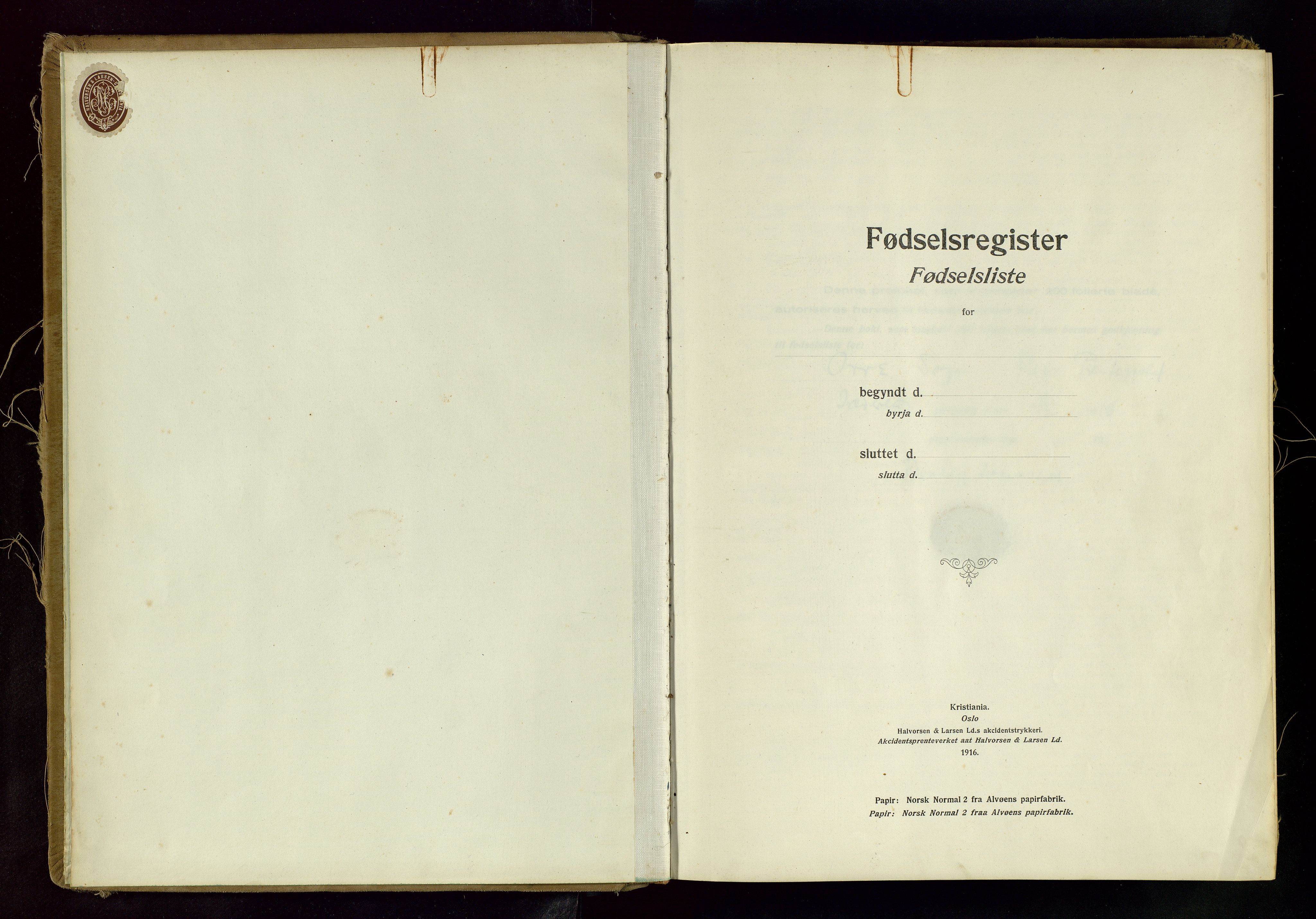 Klepp sokneprestkontor, SAST/A-101803/001/704BAC/L0001: Fødselsregister nr. 1, 1916-1982