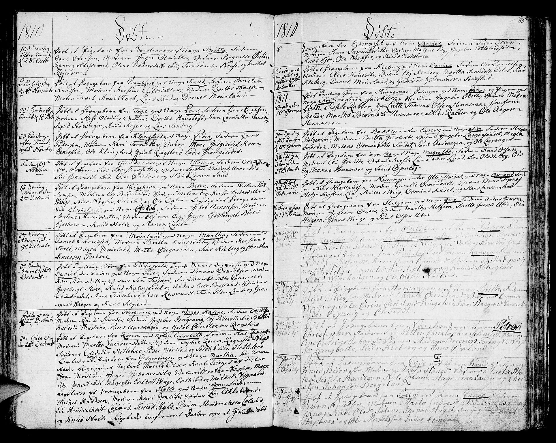 Nedstrand sokneprestkontor, AV/SAST-A-101841/01/IV: Ministerialbok nr. A 5, 1795-1816, s. 85