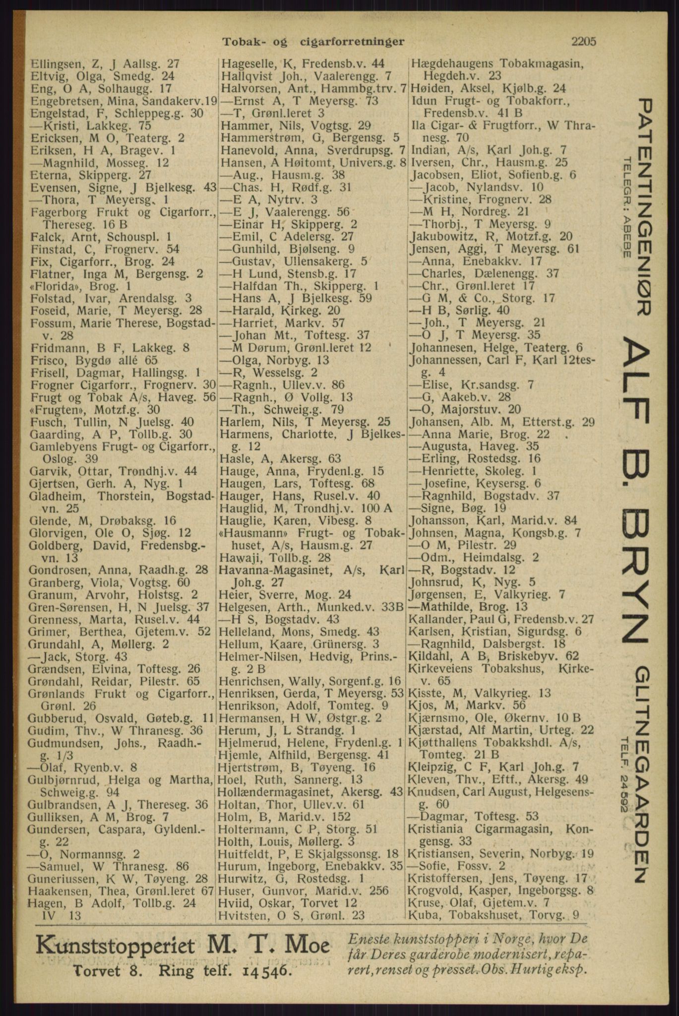 Kristiania/Oslo adressebok, PUBL/-, 1929, s. 2205