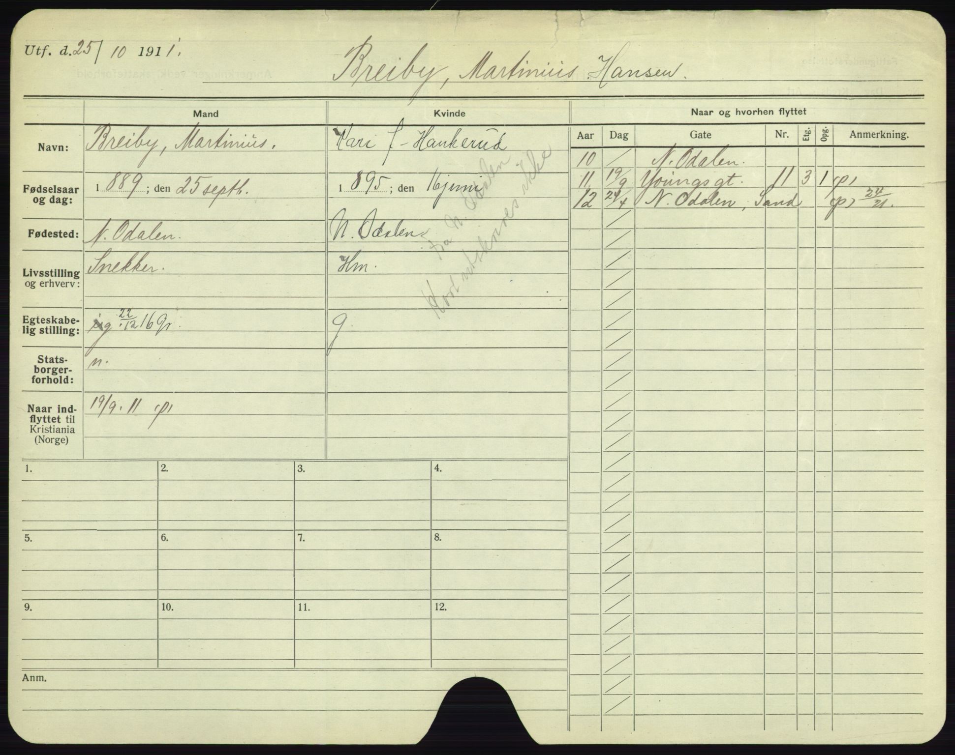 Oslo folkeregister, Registerkort, SAO/A-11715/F/Fa/Fac/L0002: Menn, 1906-1914, s. 251a