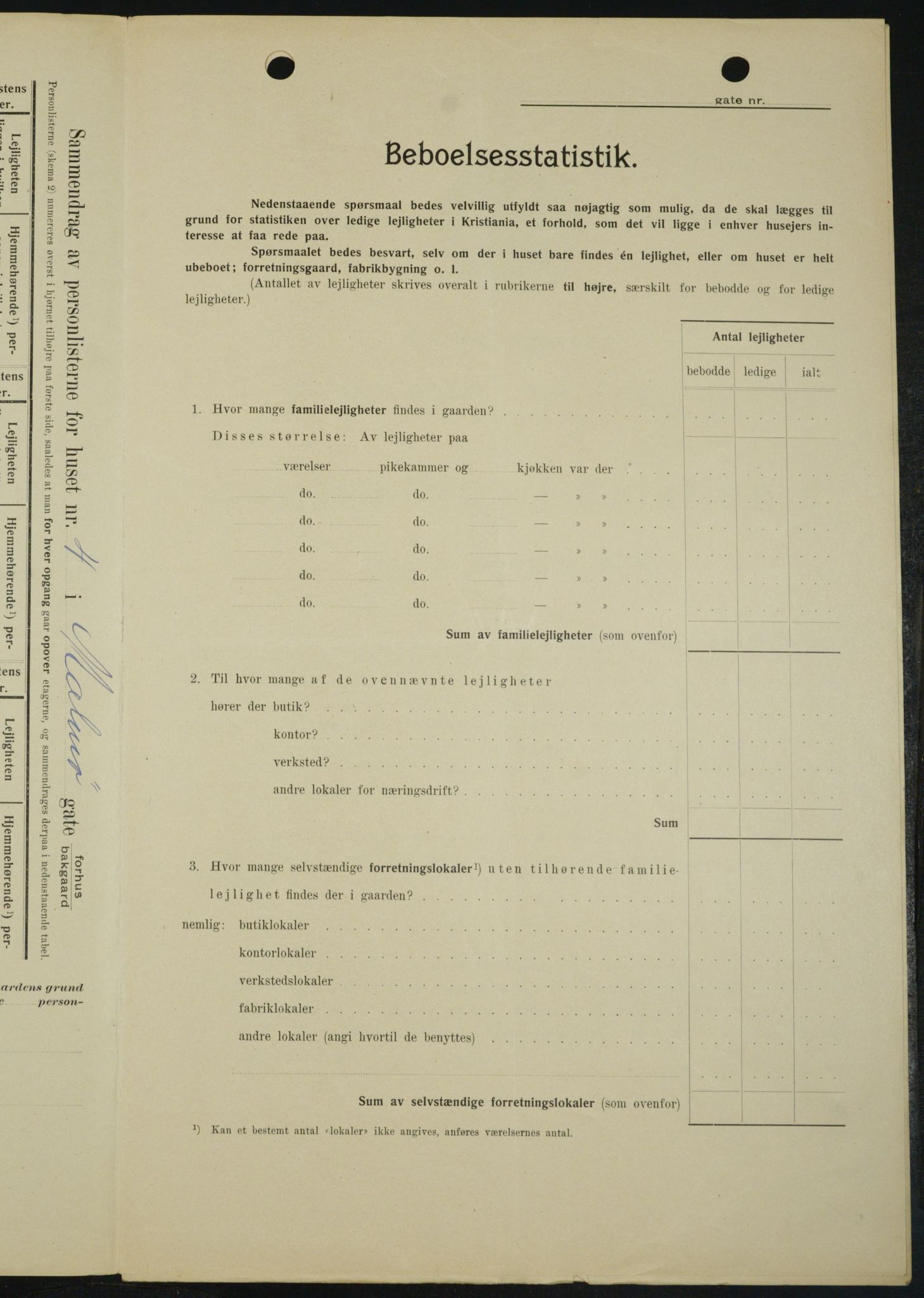 OBA, Kommunal folketelling 1.2.1909 for Kristiania kjøpstad, 1909, s. 54590