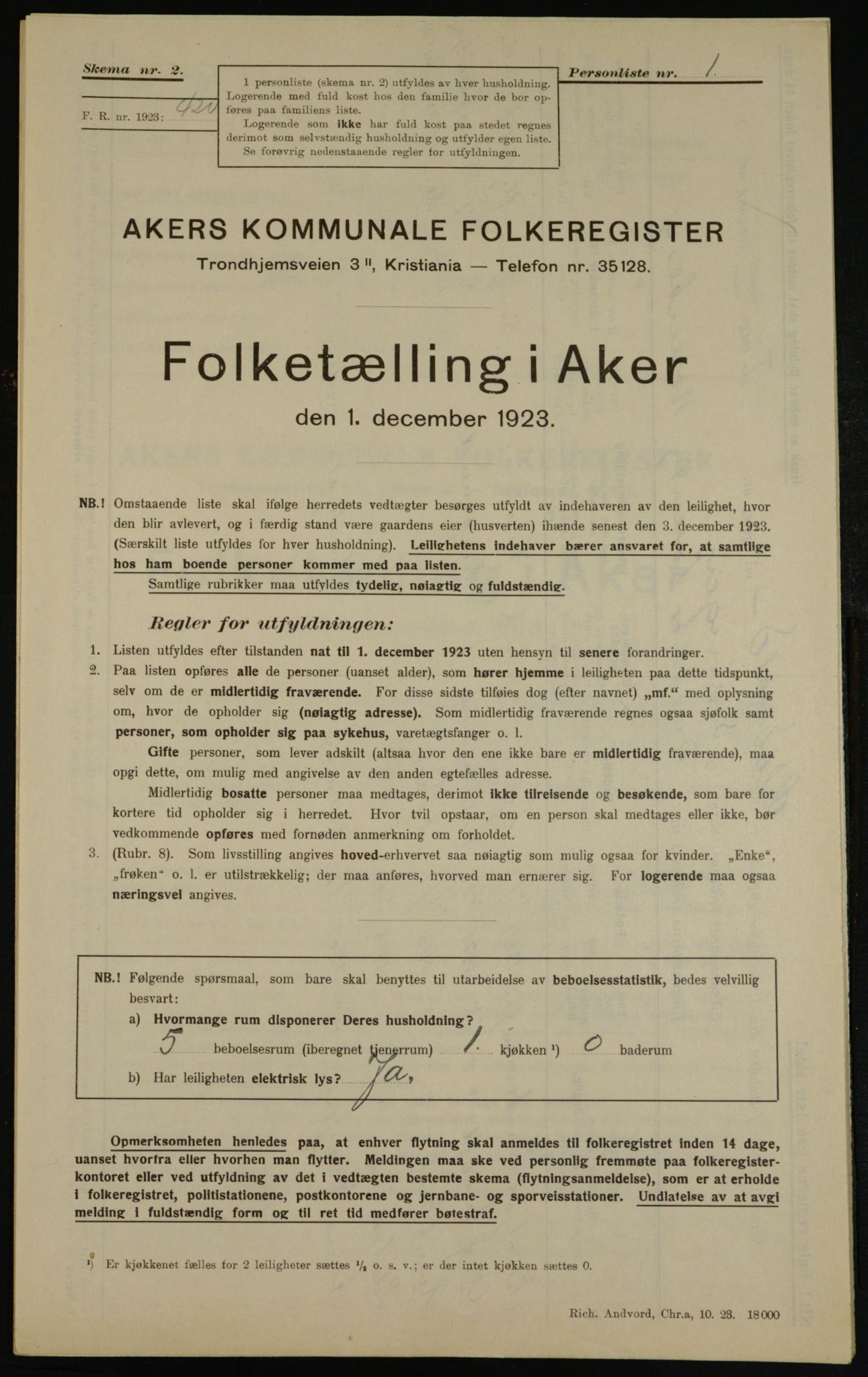 , Kommunal folketelling 1.12.1923 for Aker, 1923, s. 39136