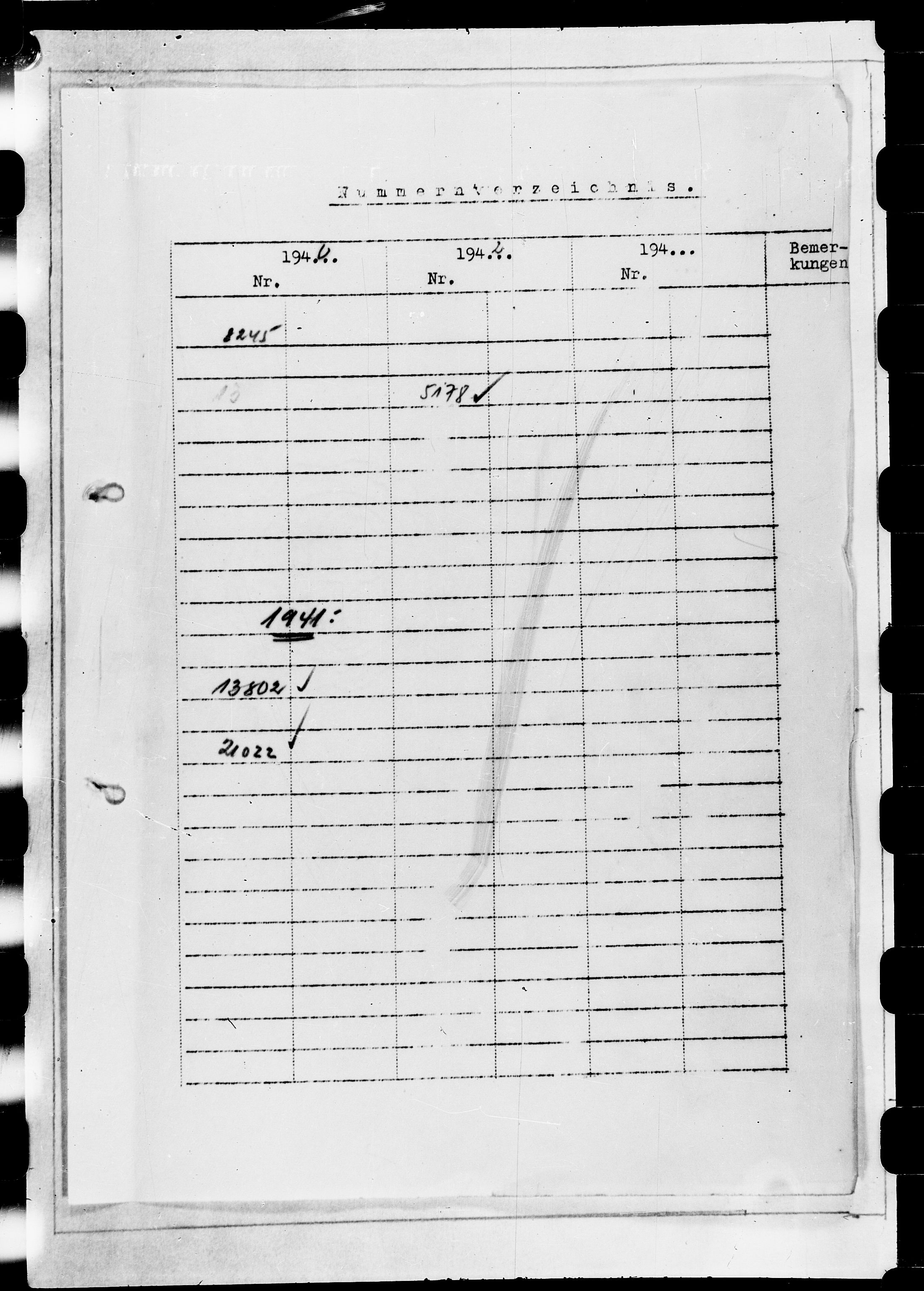 Documents Section, RA/RAFA-2200/V/L0073: Film med FO IIs bestillingsnummer., 1940-1945, s. 2