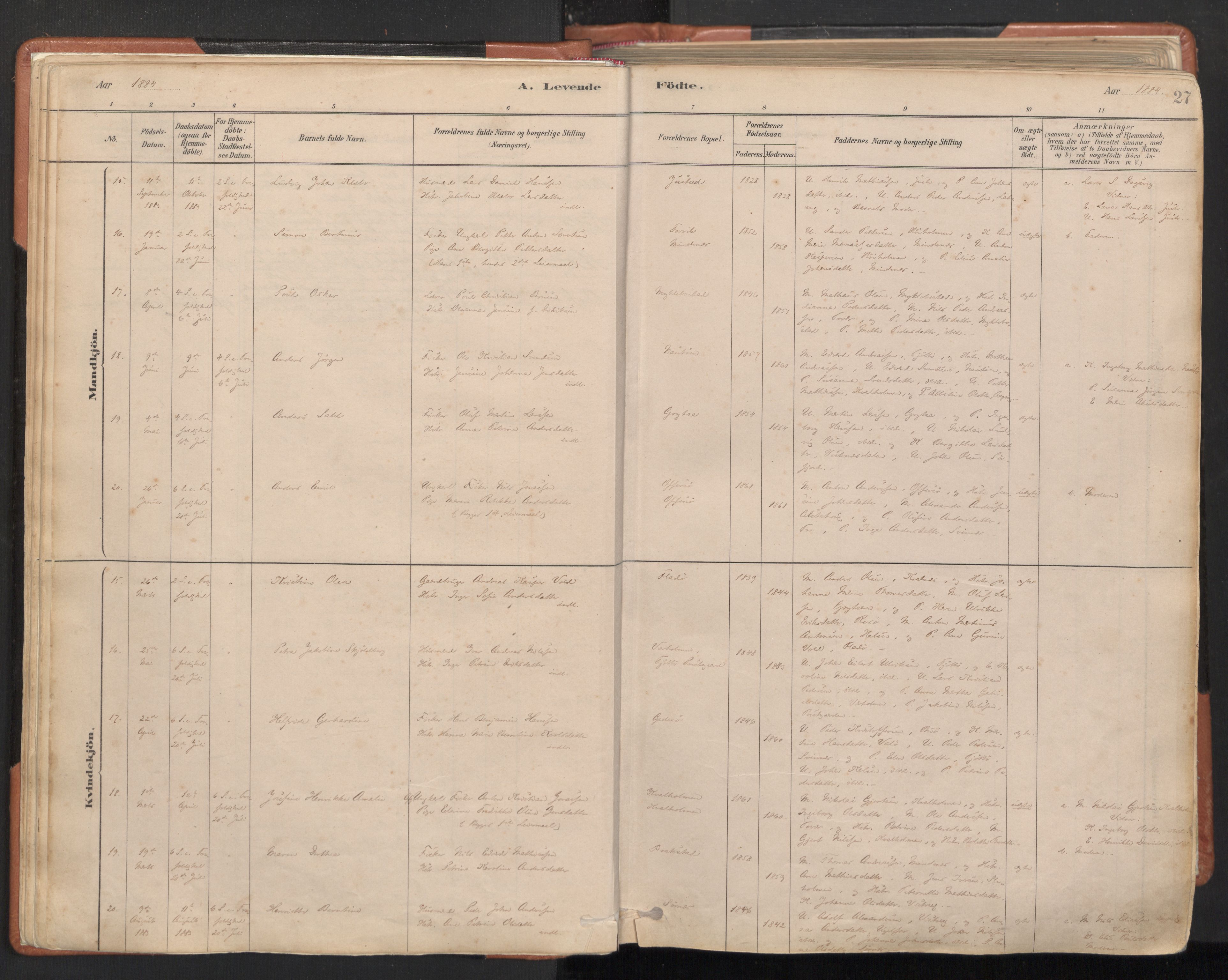 Ministerialprotokoller, klokkerbøker og fødselsregistre - Nordland, AV/SAT-A-1459/817/L0264: Ministerialbok nr. 817A04, 1878-1907, s. 27