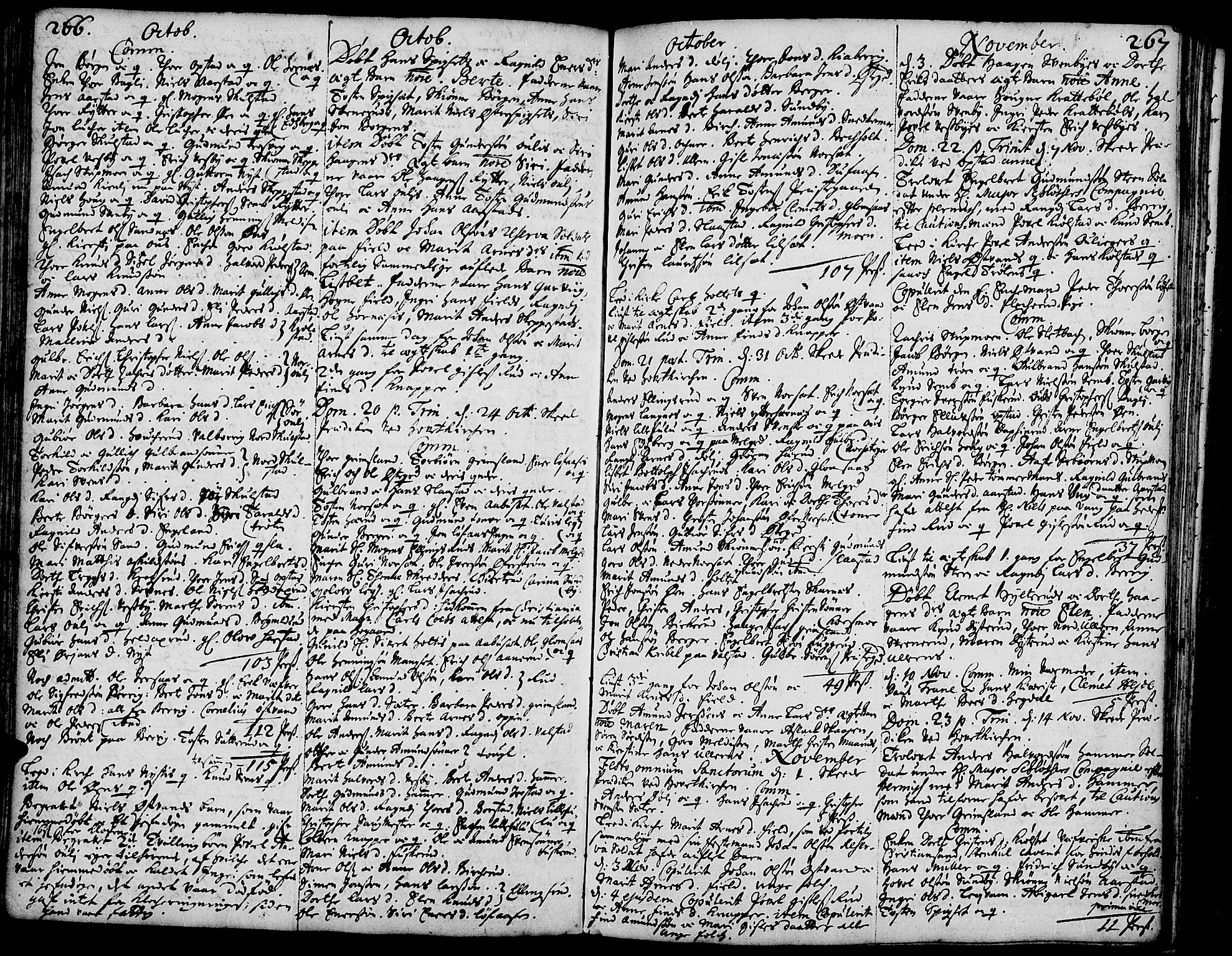 Strøm-Odalen prestekontor, AV/SAH-PREST-028/H/Ha/Haa/L0001: Ministerialbok nr. 1, 1689-1715, s. 266-267