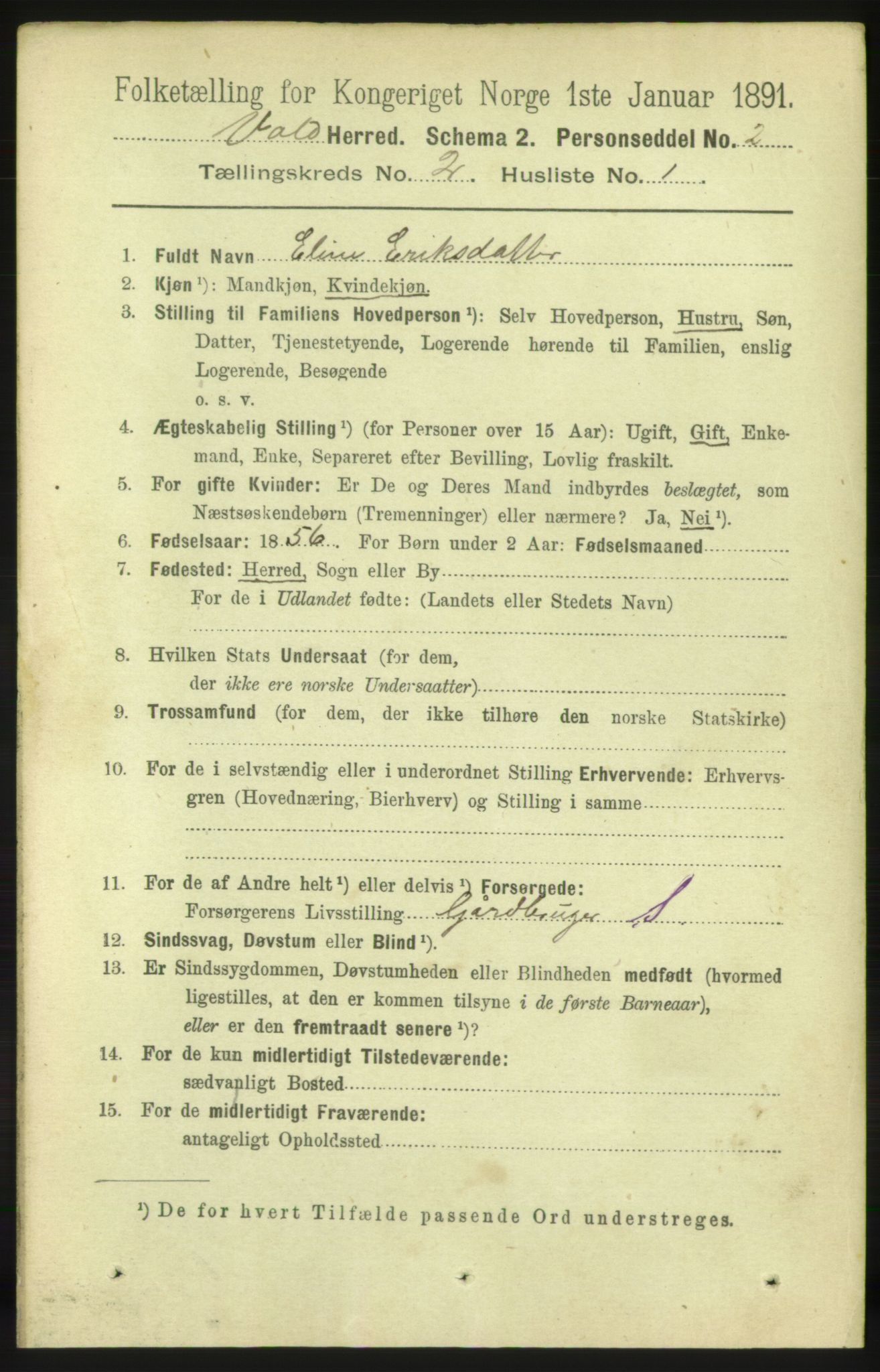 RA, Folketelling 1891 for 1537 Voll herred, 1891, s. 697