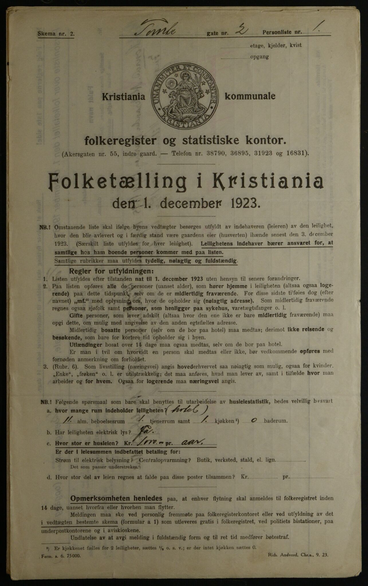 OBA, Kommunal folketelling 1.12.1923 for Kristiania, 1923, s. 125237