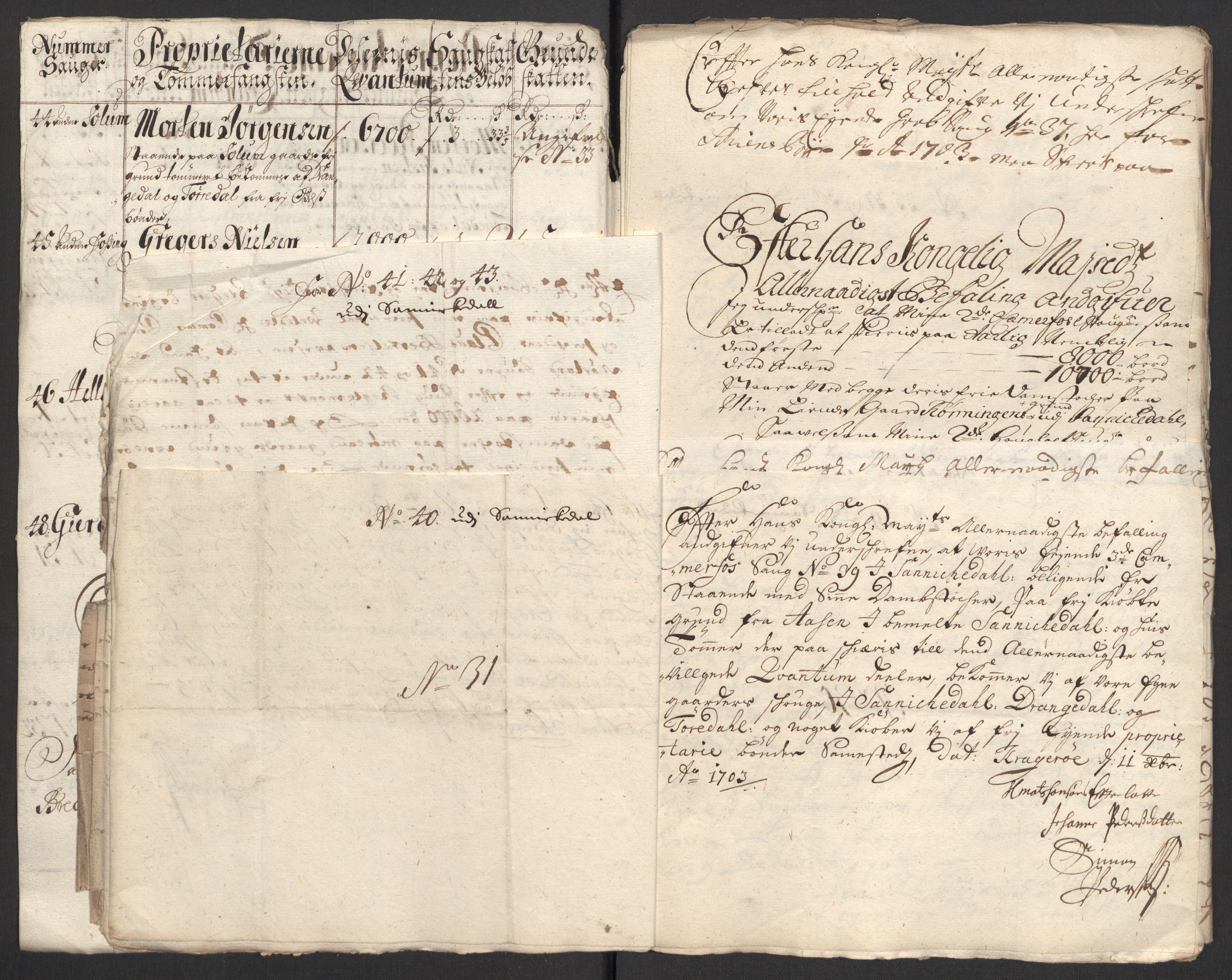 Rentekammeret inntil 1814, Reviderte regnskaper, Fogderegnskap, AV/RA-EA-4092/R36/L2109: Fogderegnskap Øvre og Nedre Telemark og Bamble, 1703, s. 206