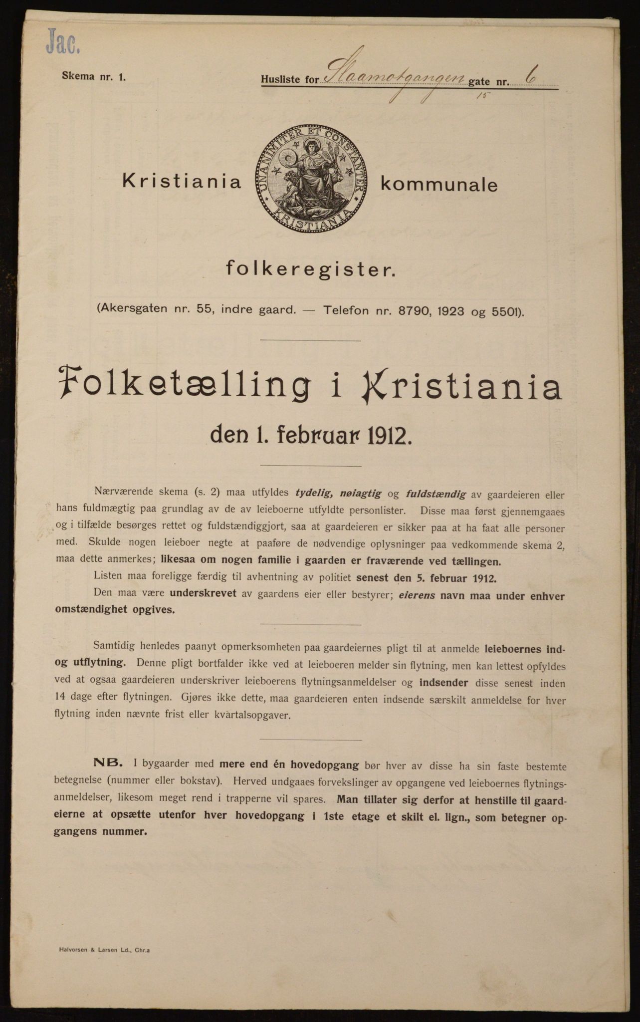 OBA, Kommunal folketelling 1.2.1912 for Kristiania, 1912, s. 97214