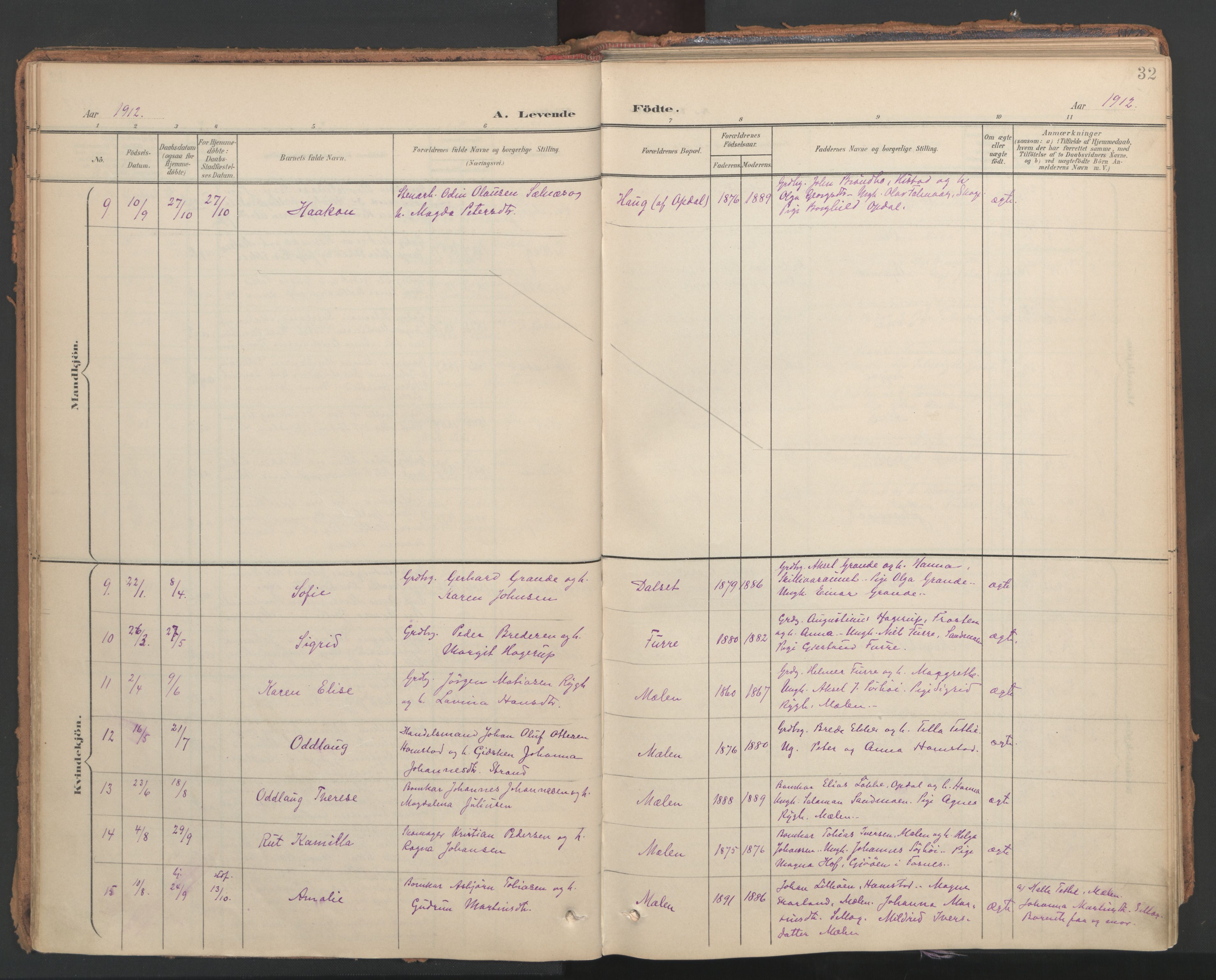 Ministerialprotokoller, klokkerbøker og fødselsregistre - Nord-Trøndelag, SAT/A-1458/766/L0564: Ministerialbok nr. 767A02, 1900-1932, s. 32