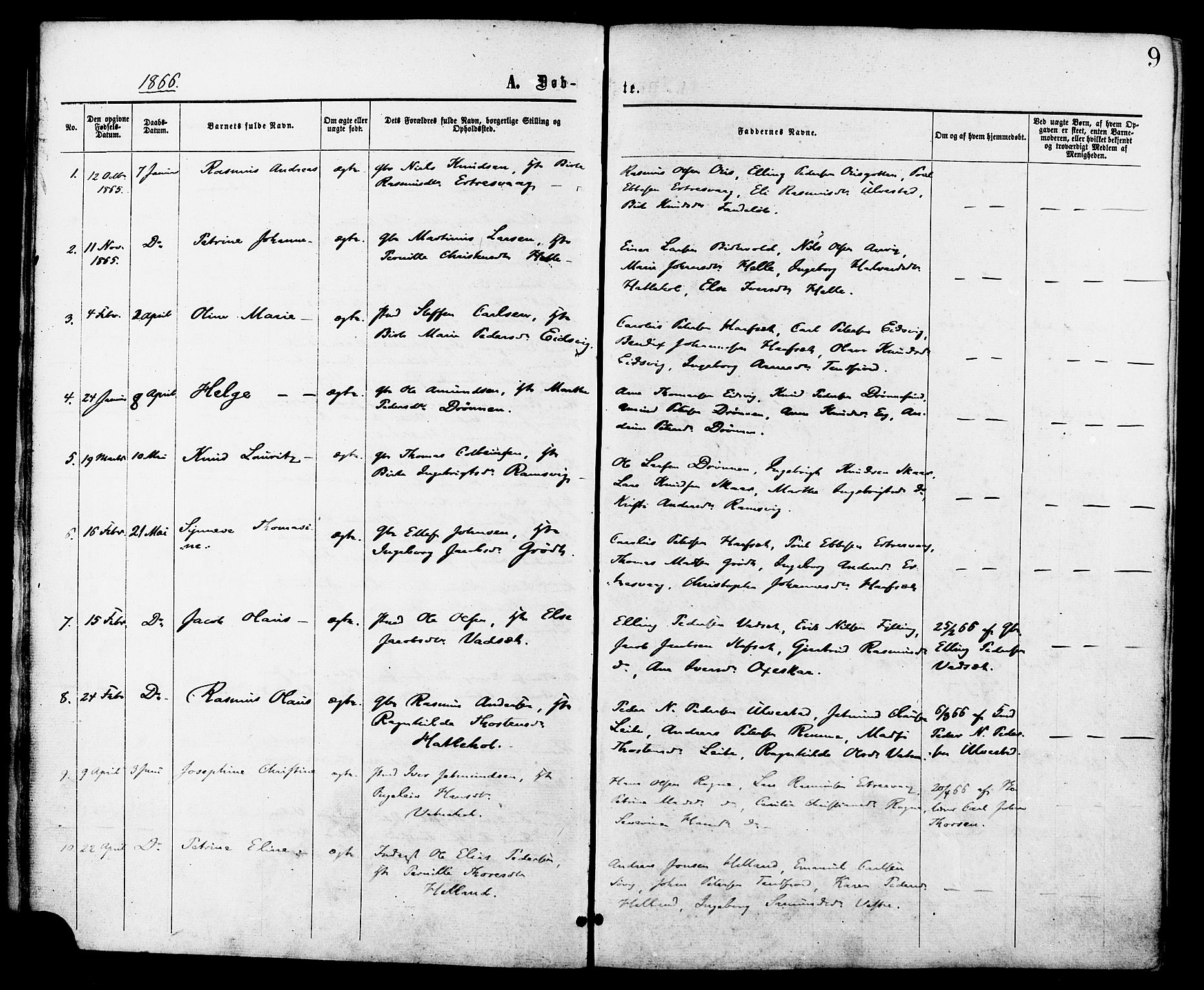 Ministerialprotokoller, klokkerbøker og fødselsregistre - Møre og Romsdal, SAT/A-1454/525/L0373: Ministerialbok nr. 525A03, 1864-1879, s. 9