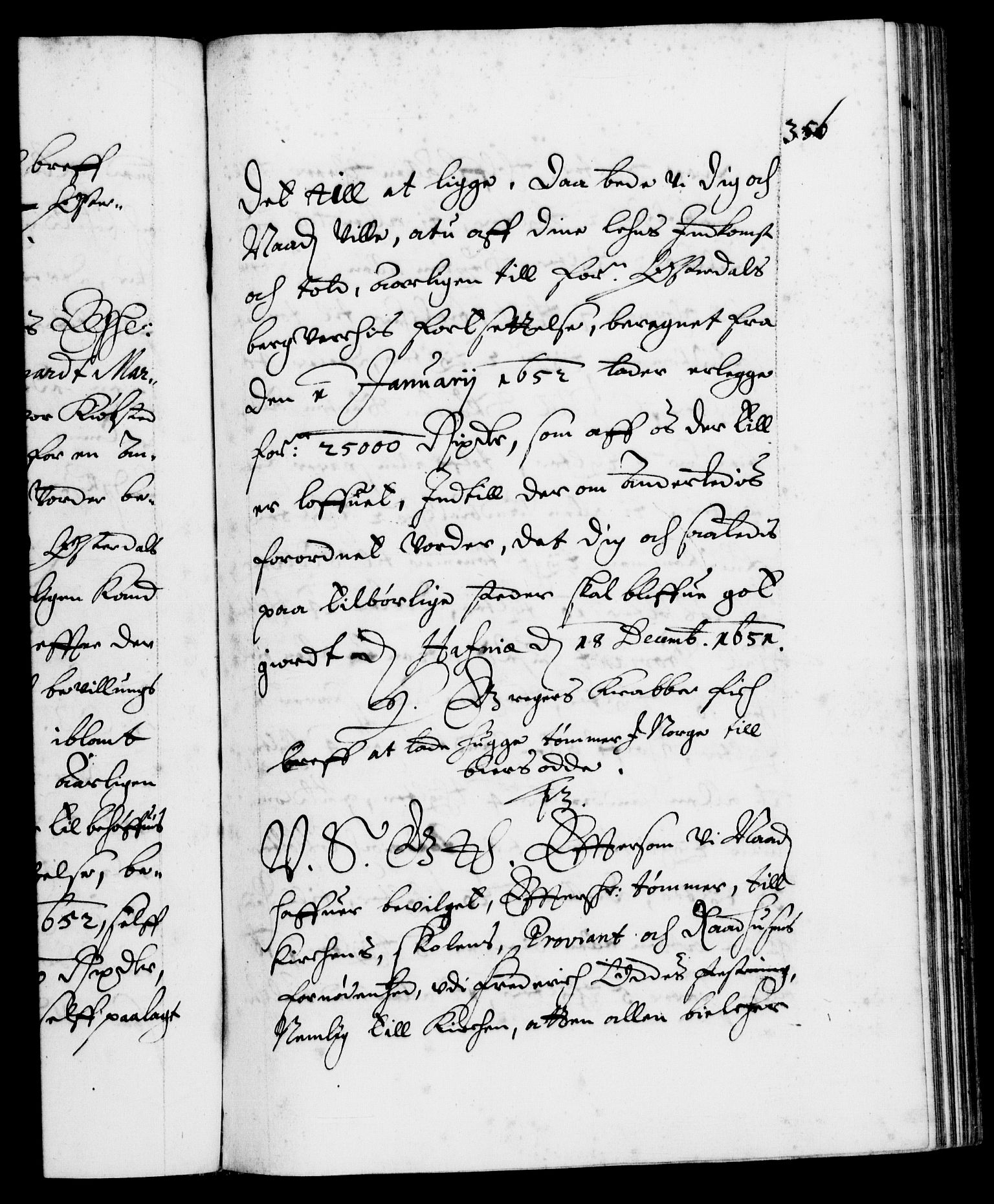 Danske Kanselli 1572-1799, AV/RA-EA-3023/F/Fc/Fca/Fcab/L0008: Norske tegnelser (mikrofilm), 1648-1652, s. 356a