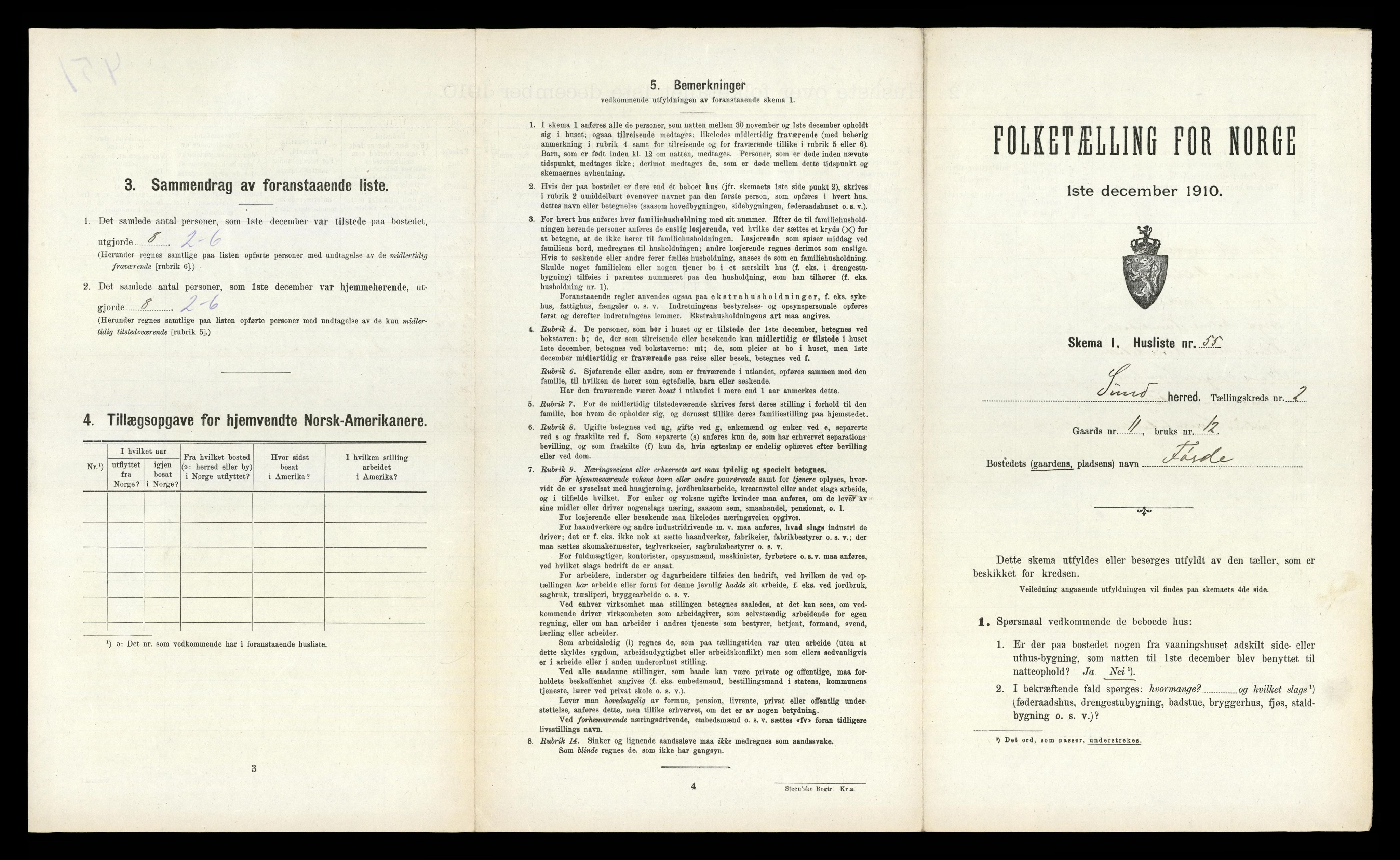 RA, Folketelling 1910 for 1245 Sund herred, 1910, s. 182