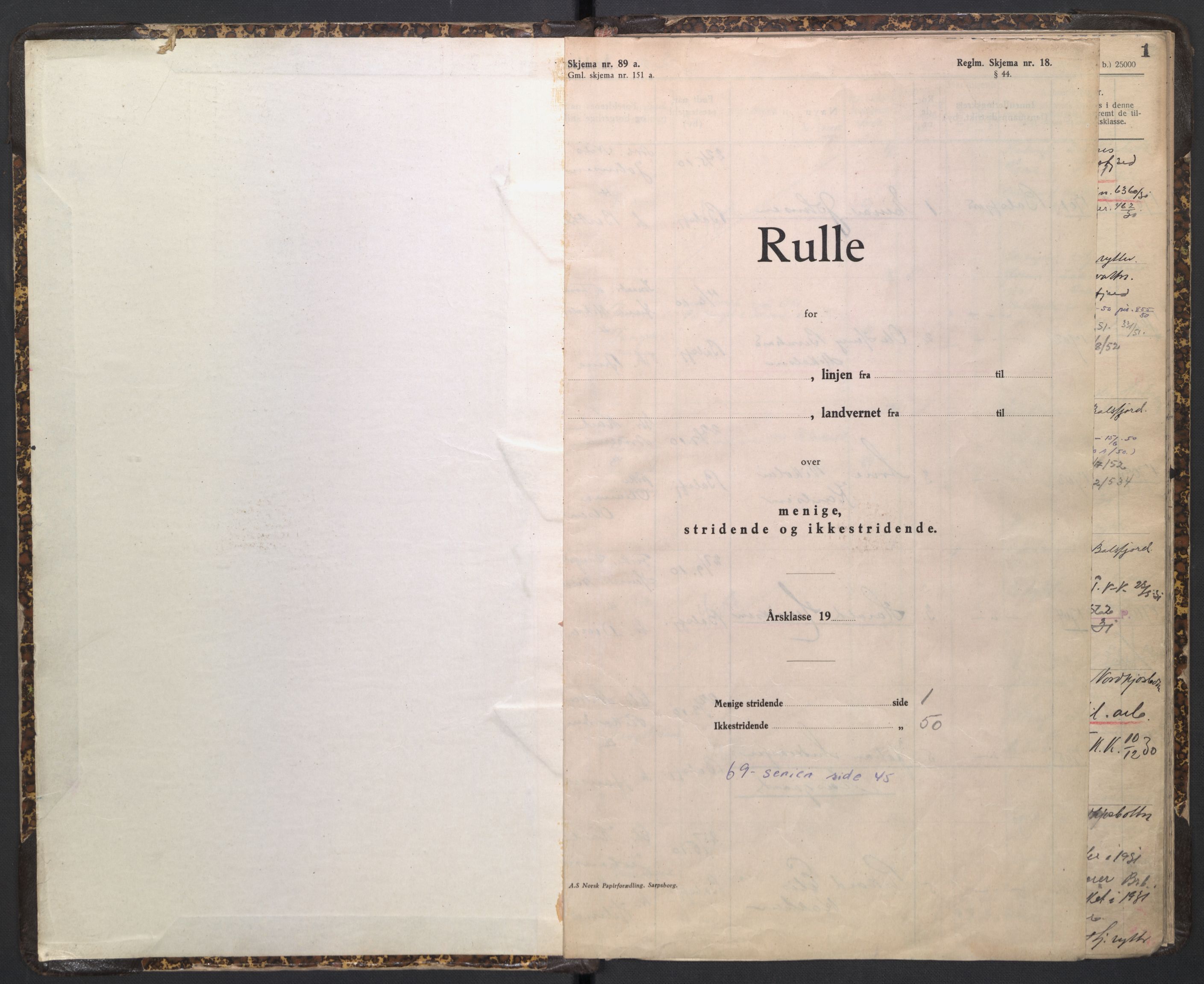 Forsvaret, Troms infanteriregiment nr. 16, AV/RA-RAFA-3146/P/Pa/L0005/0007: Ruller / Rulle for Lyngen bataljons menige mannskaper, årsklasse 1931, 1931