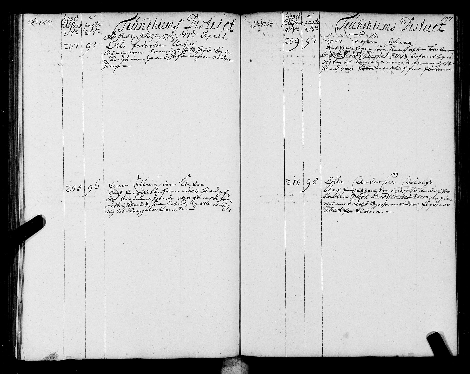 Sjøinnrulleringen - Trondhjemske distrikt, SAT/A-5121/01/L0004: Ruller over sjøfolk i Trondhjem by, 1704-1710, s. 197