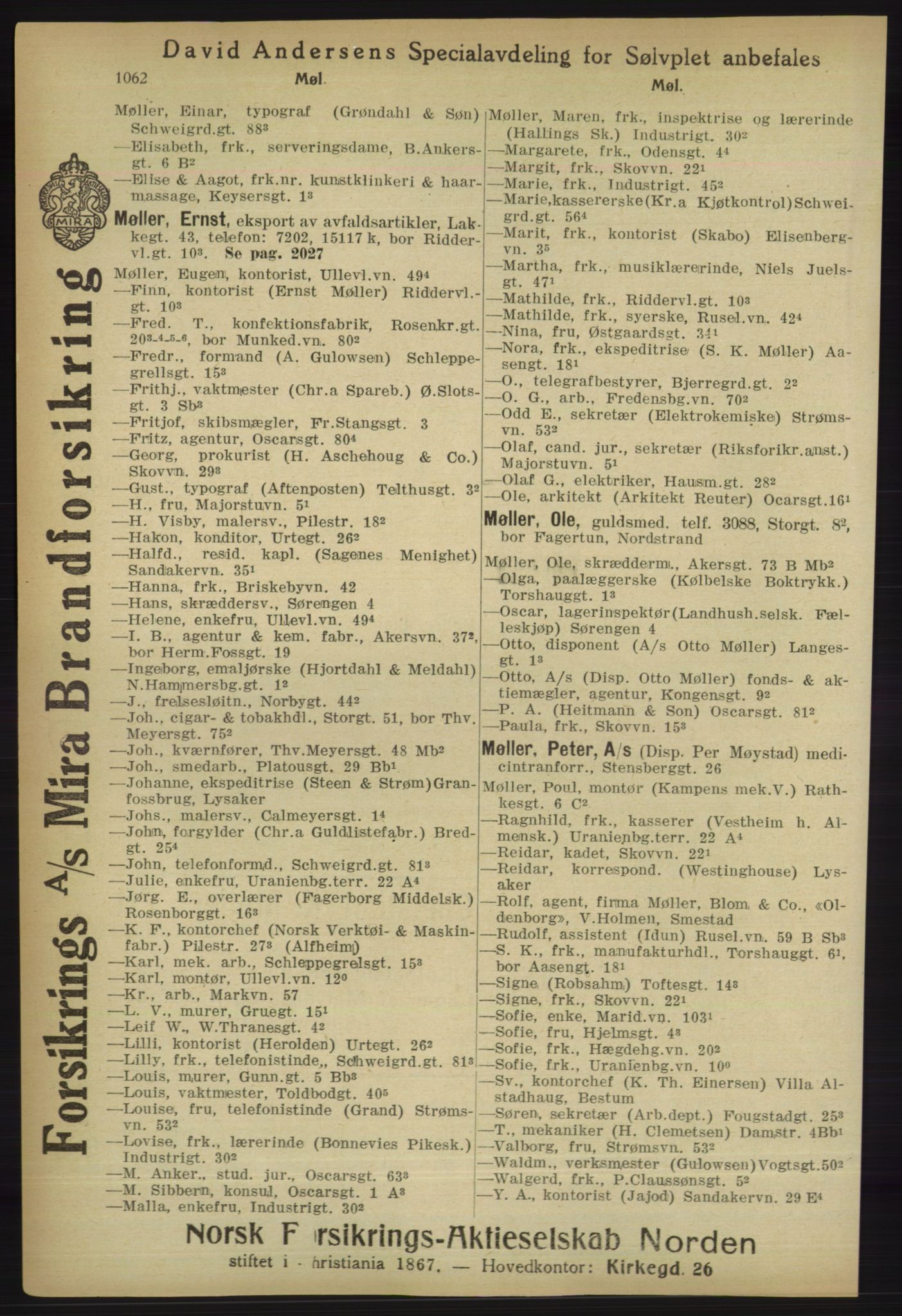 Kristiania/Oslo adressebok, PUBL/-, 1918, s. 1087