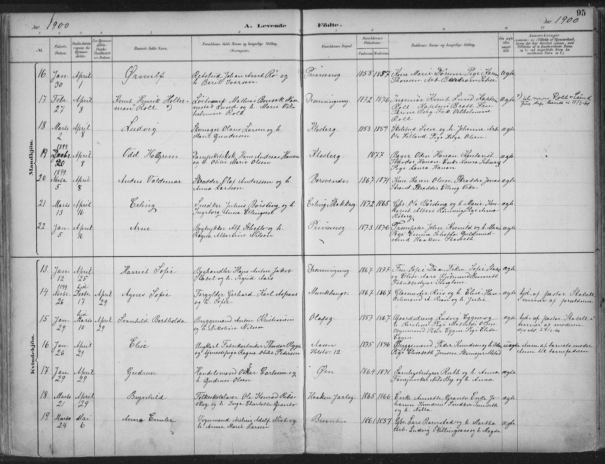 Ministerialprotokoller, klokkerbøker og fødselsregistre - Sør-Trøndelag, SAT/A-1456/601/L0062: Ministerialbok nr. 601A30, 1891-1911, s. 95