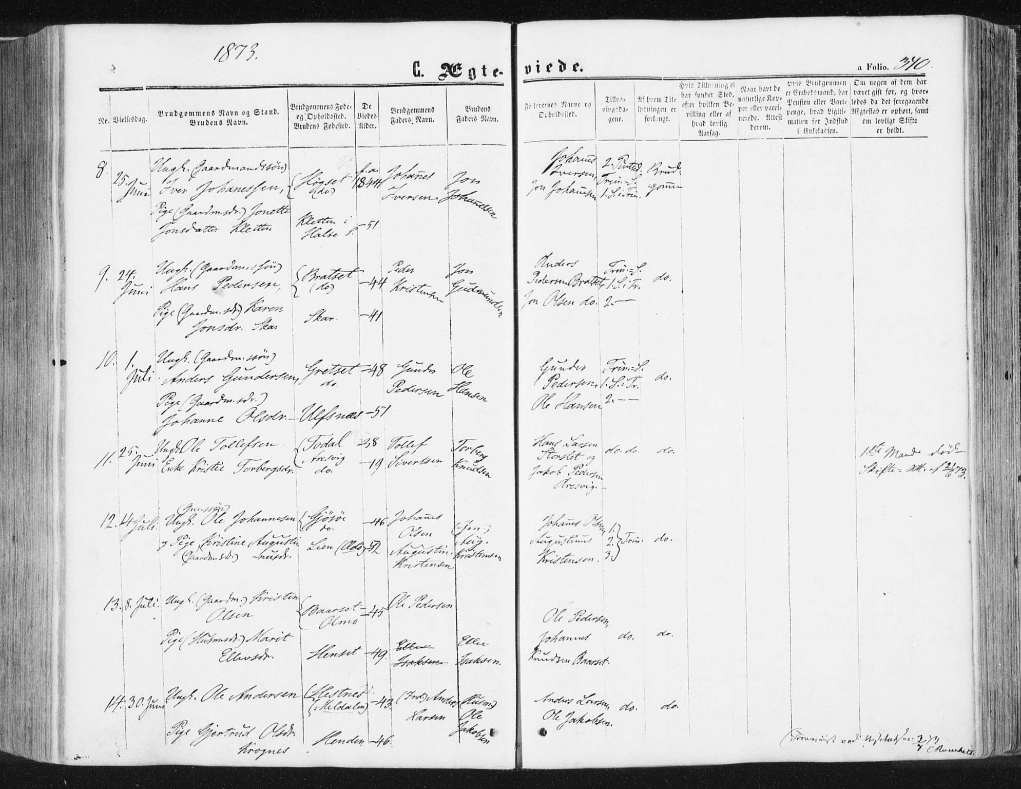 Ministerialprotokoller, klokkerbøker og fødselsregistre - Møre og Romsdal, SAT/A-1454/578/L0905: Ministerialbok nr. 578A04, 1859-1877, s. 340