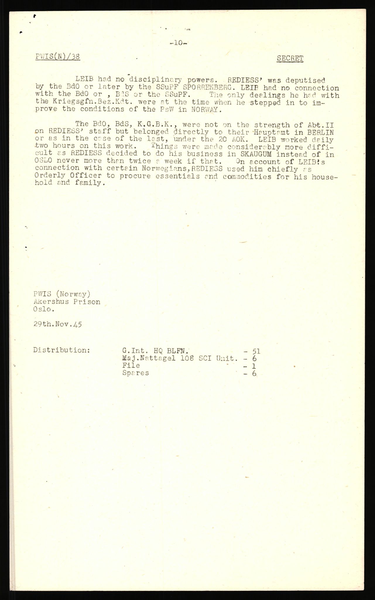 Forsvaret, Forsvarets overkommando II, RA/RAFA-3915/D/Db/L0020: CI Questionaires. Tyske okkupasjonsstyrker i Norge. Tyskere., 1945-1946, s. 37