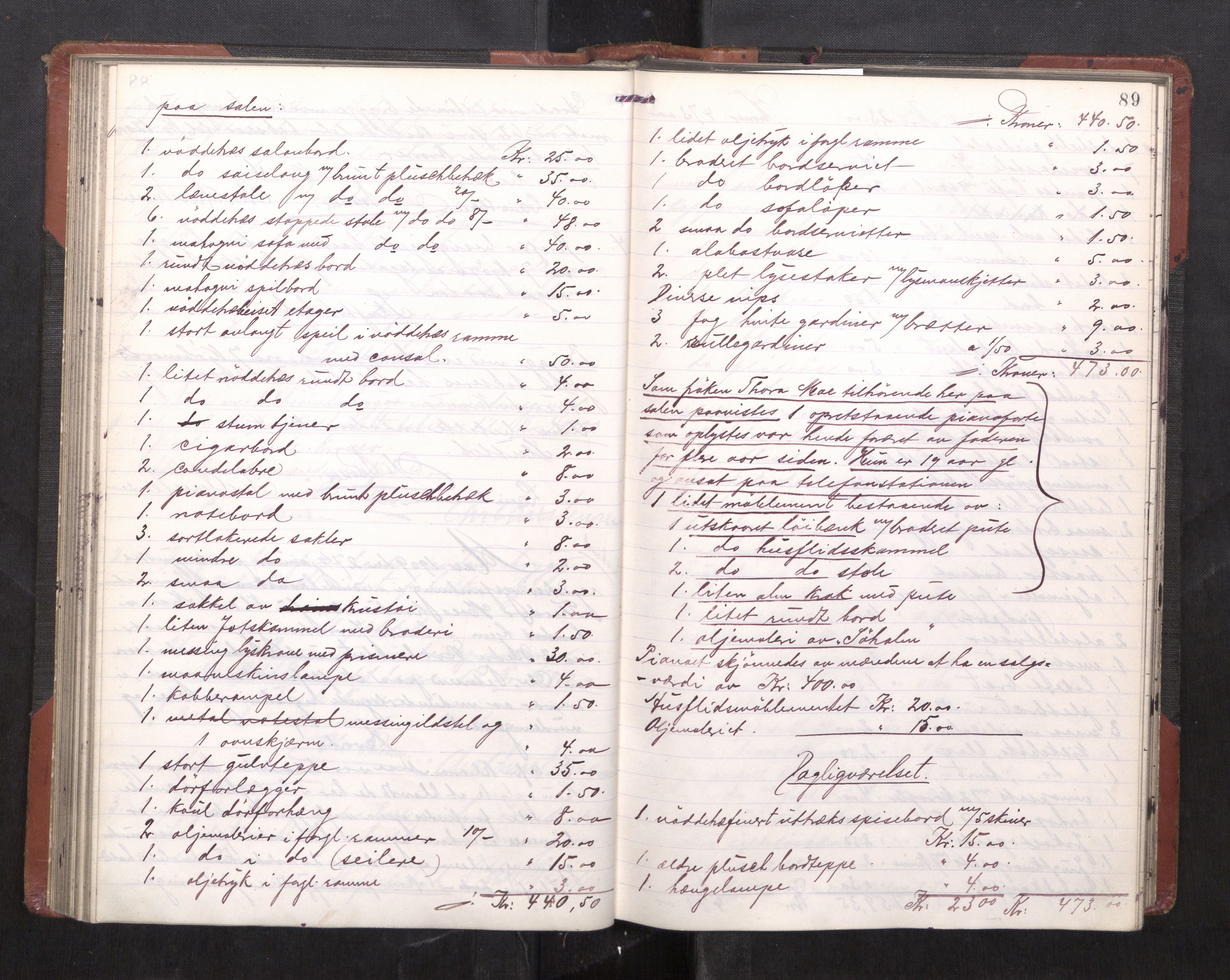 Trondheim byfogd, AV/SAT-A-0003/1/3/3C/L0027: Skifteregistreringsprotokoll - 10/12-30/6. (u/ register), 1907-1911, s. 89