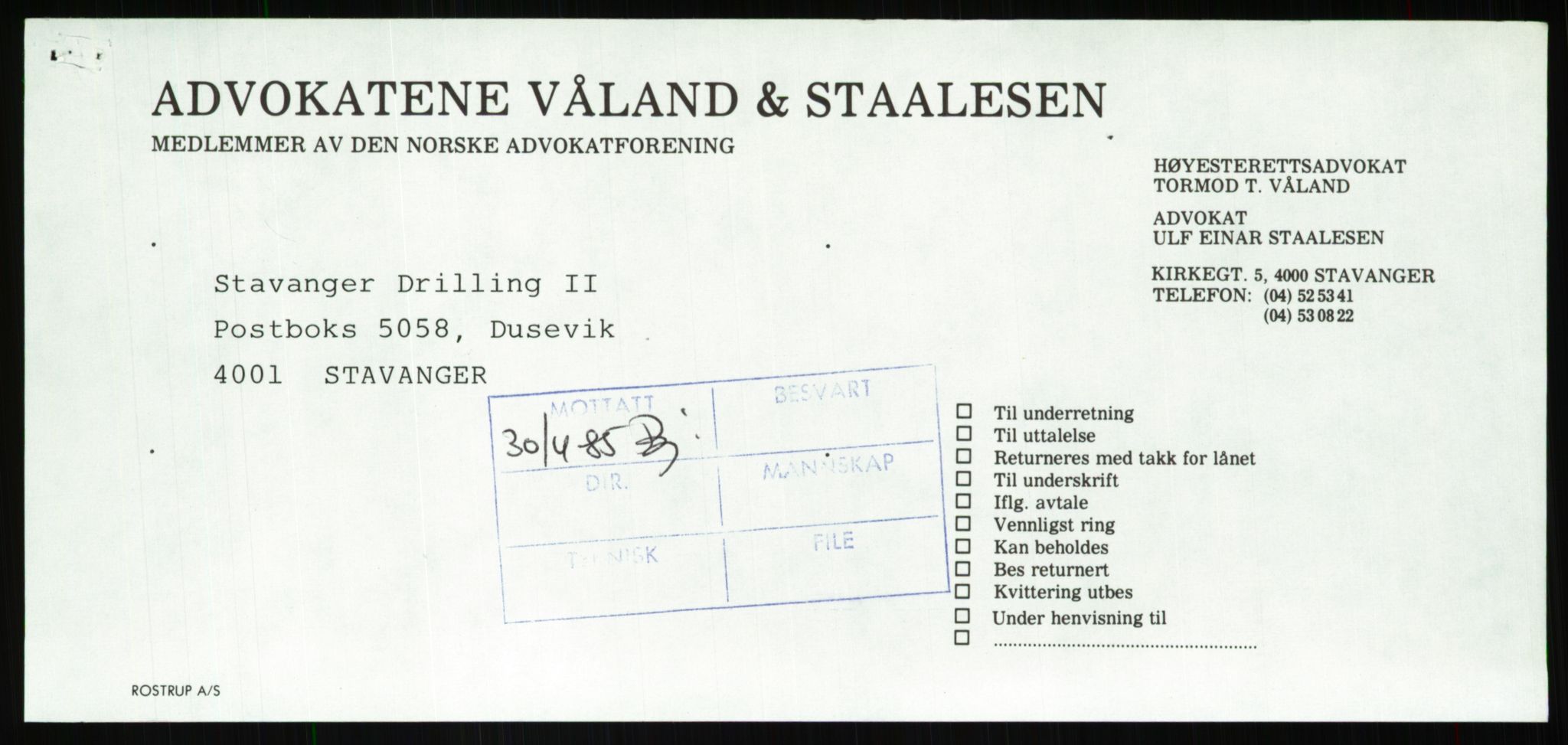 Pa 1503 - Stavanger Drilling AS, SAST/A-101906/Da/L0001: Alexander L. Kielland - Begrensningssak Stavanger byrett, 1986, s. 322