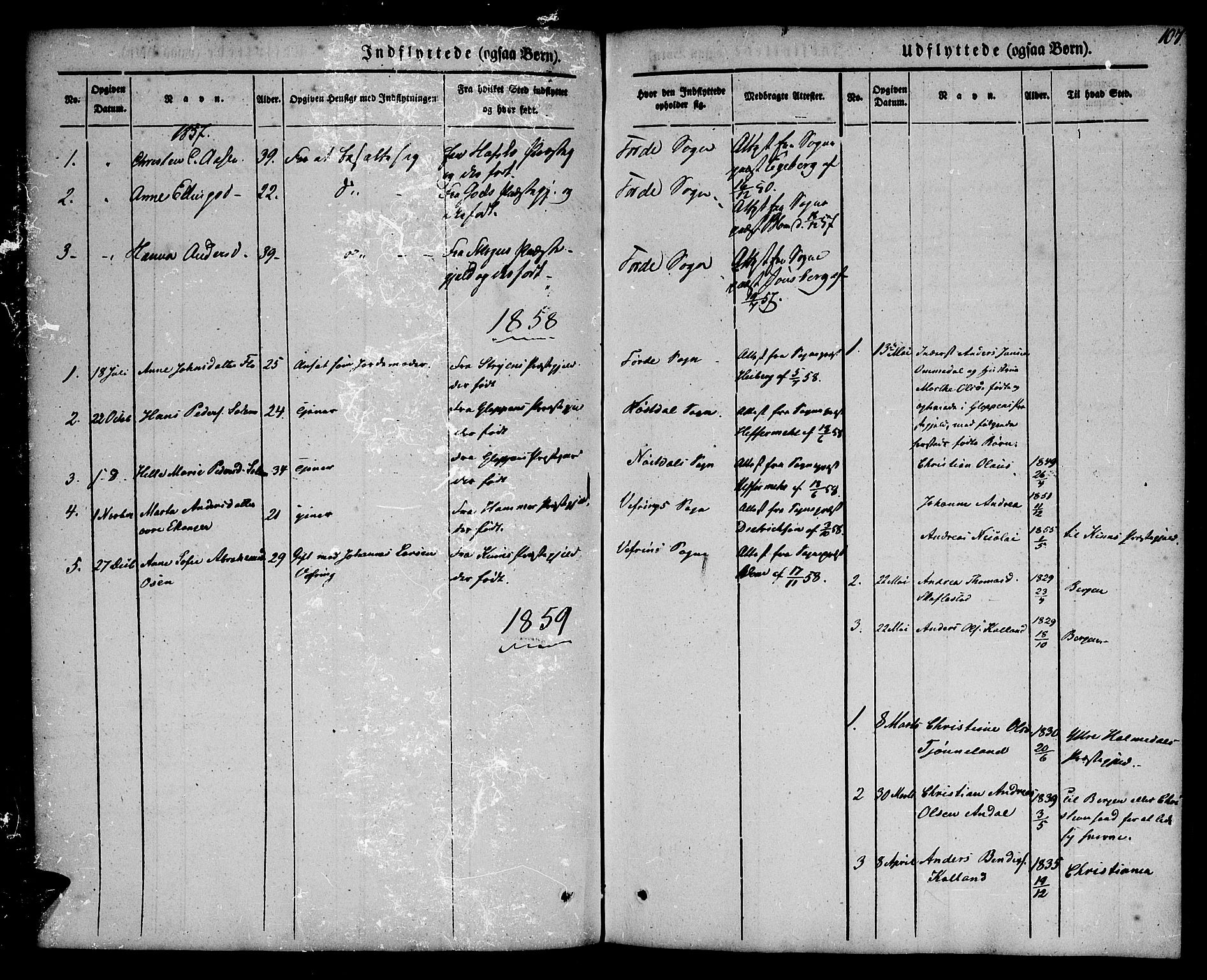 Førde sokneprestembete, AV/SAB-A-79901/H/Haa/Haaa/L0008: Ministerialbok nr. A 8, 1843-1860, s. 107
