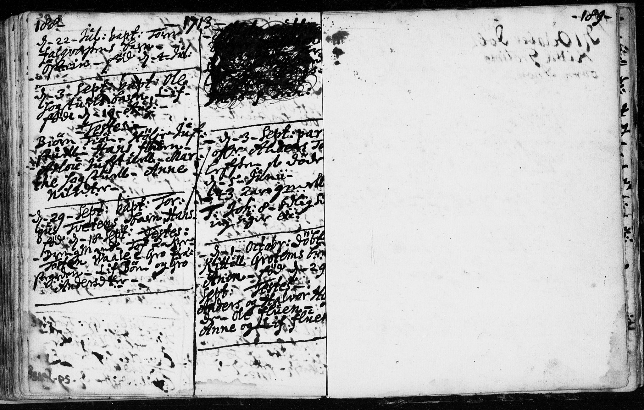 Hjartdal kirkebøker, AV/SAKO-A-270/F/Fa/L0001: Ministerialbok nr. I 1, 1685-1714, s. 188-189