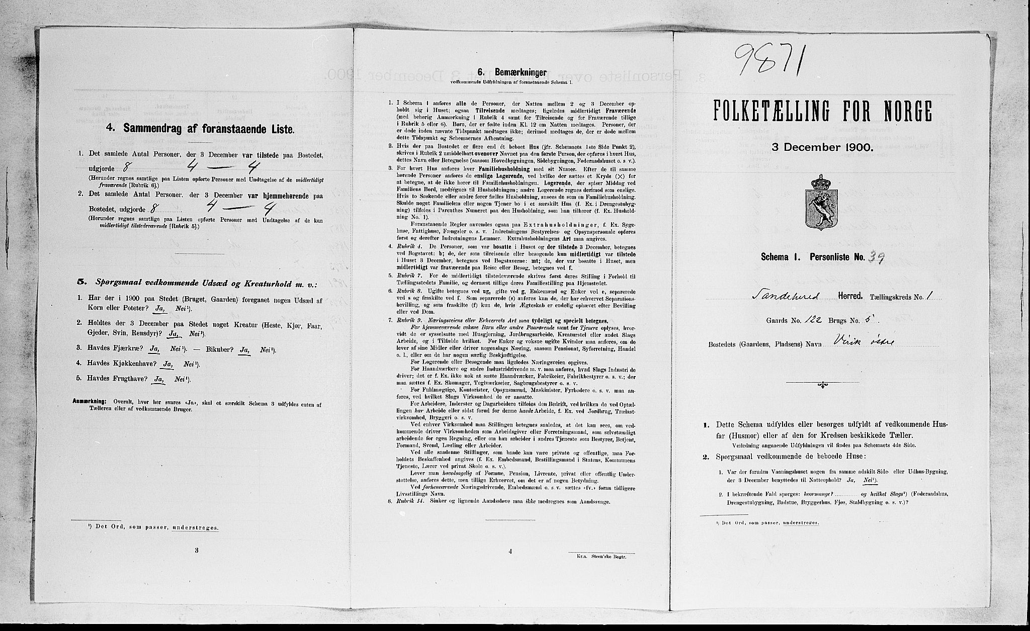 RA, Folketelling 1900 for 0724 Sandeherred herred, 1900, s. 248