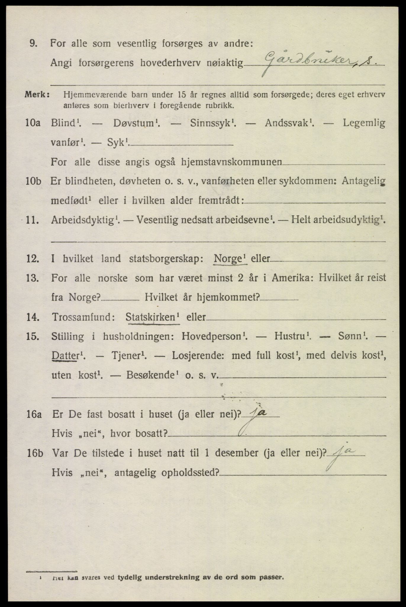 SAK, Folketelling 1920 for 1029 Sør-Audnedal herred, 1920, s. 1606