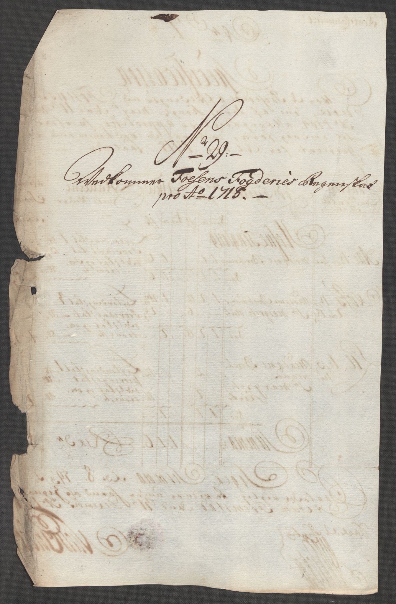 Rentekammeret inntil 1814, Reviderte regnskaper, Fogderegnskap, RA/EA-4092/R57/L3863: Fogderegnskap Fosen, 1715, s. 210