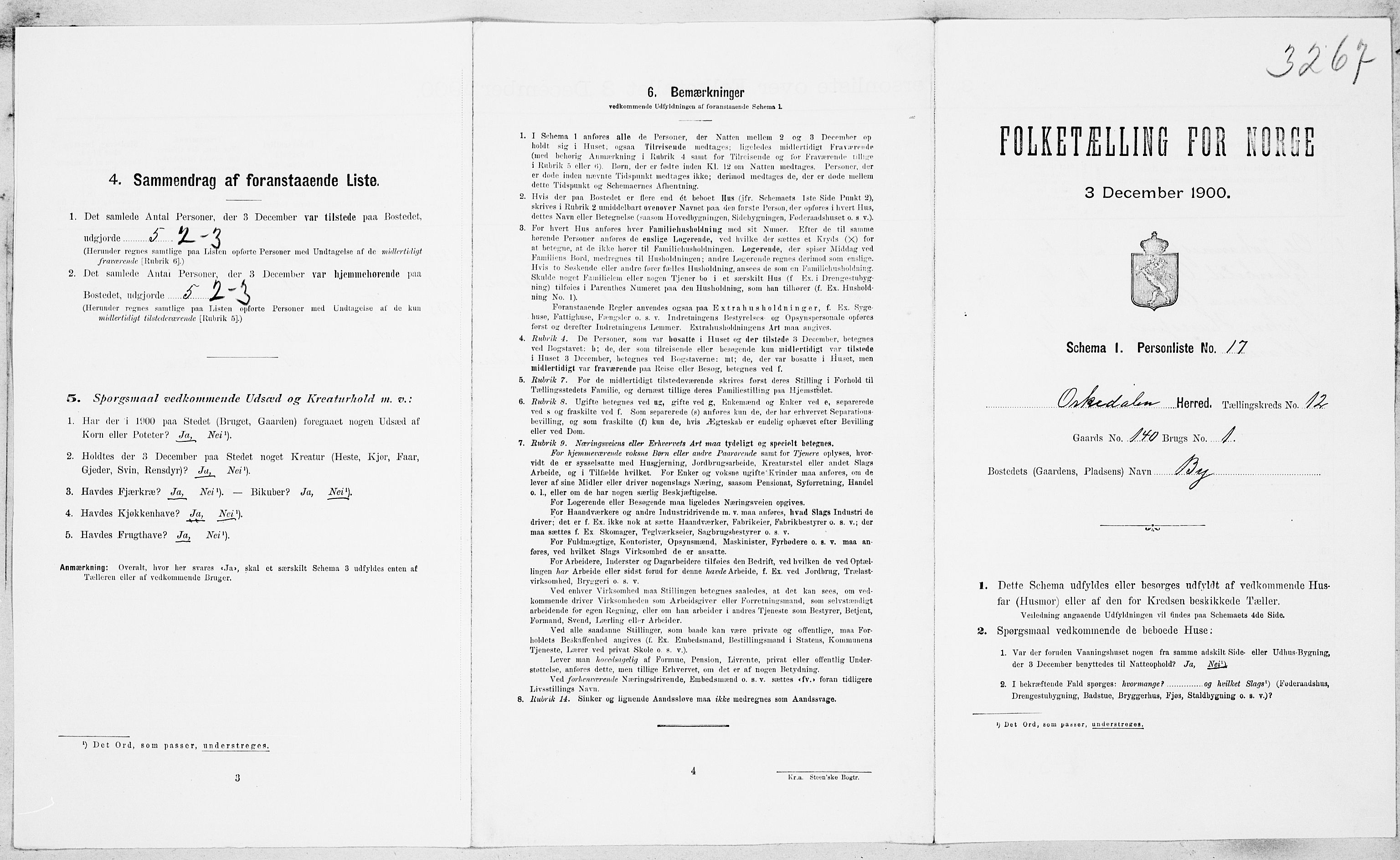 SAT, Folketelling 1900 for 1638 Orkdal herred, 1900, s. 1694