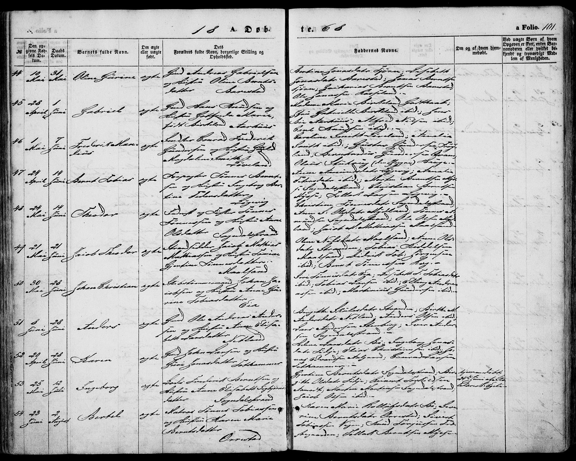 Sokndal sokneprestkontor, AV/SAST-A-101808: Ministerialbok nr. A 9, 1857-1874, s. 101